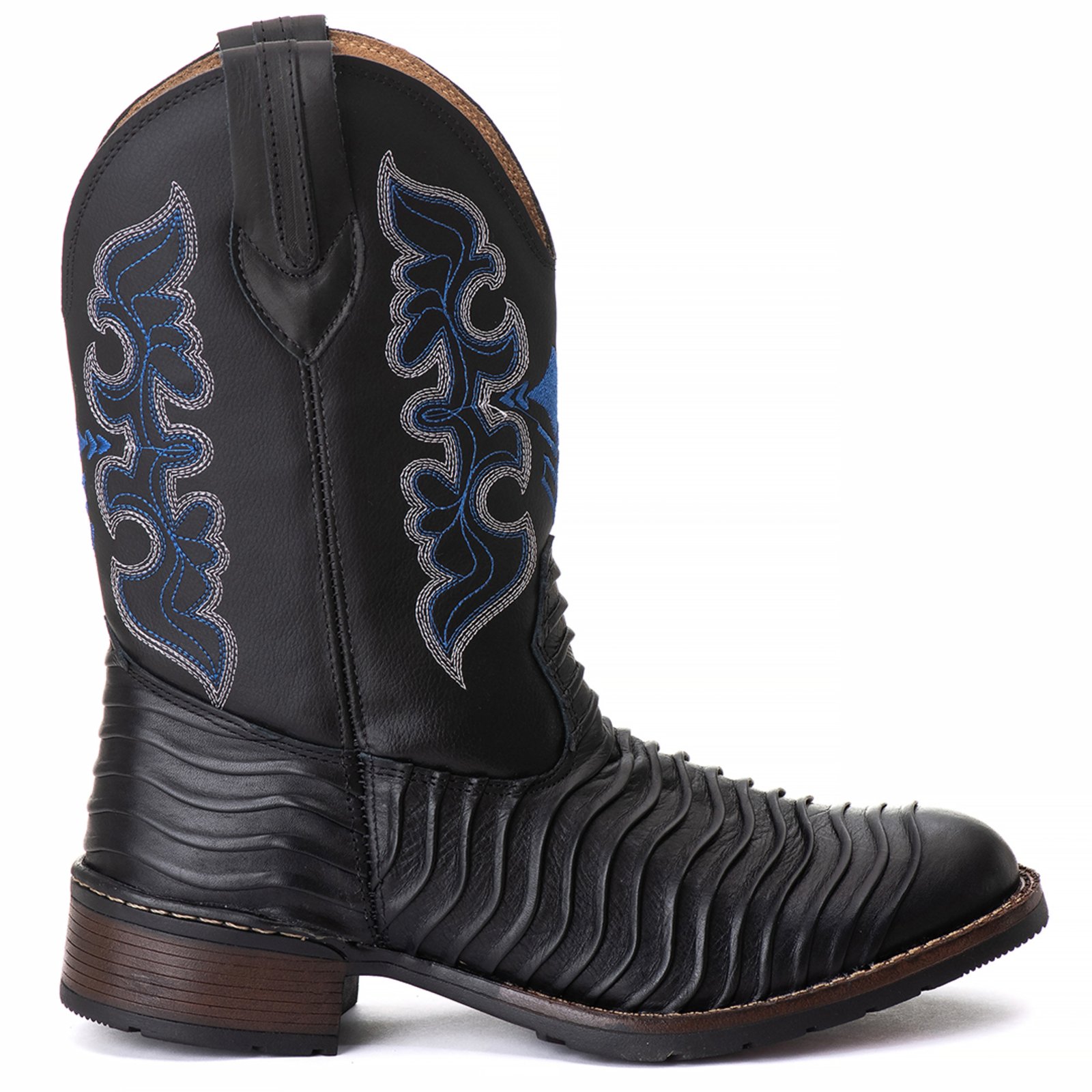 Bota Couro Masculina Texana Campero Country Preto