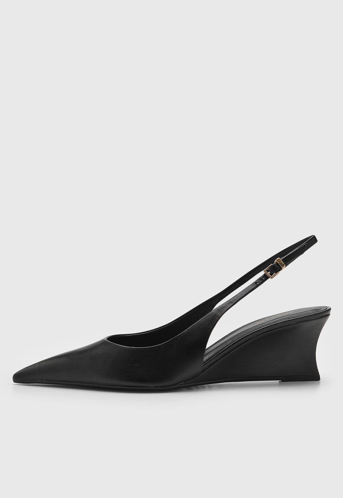 Vista 2 Scarpin Feminino Arezzo Bico Fino Salto Anabela preto Arezzo preto