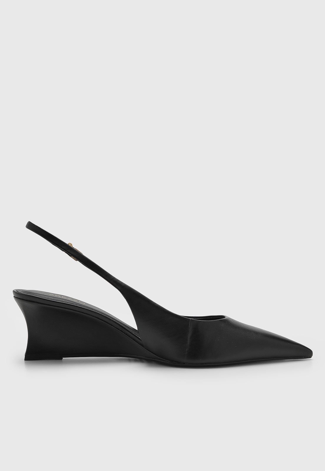 Vista 3 Scarpin Feminino Arezzo Bico Fino Salto Anabela preto Arezzo preto