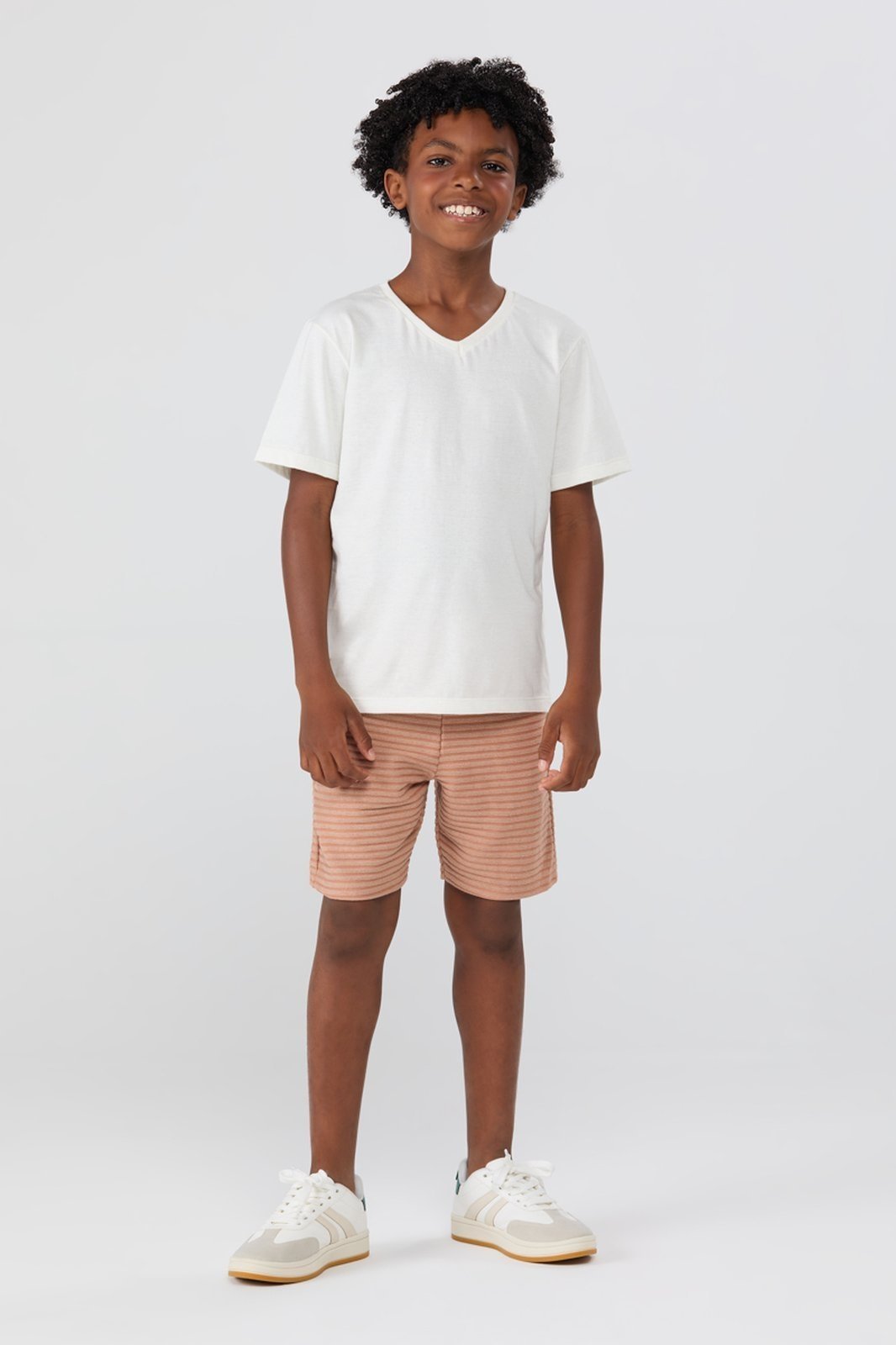 Infantil - Conjunto Masculino Verão Básico Gola V