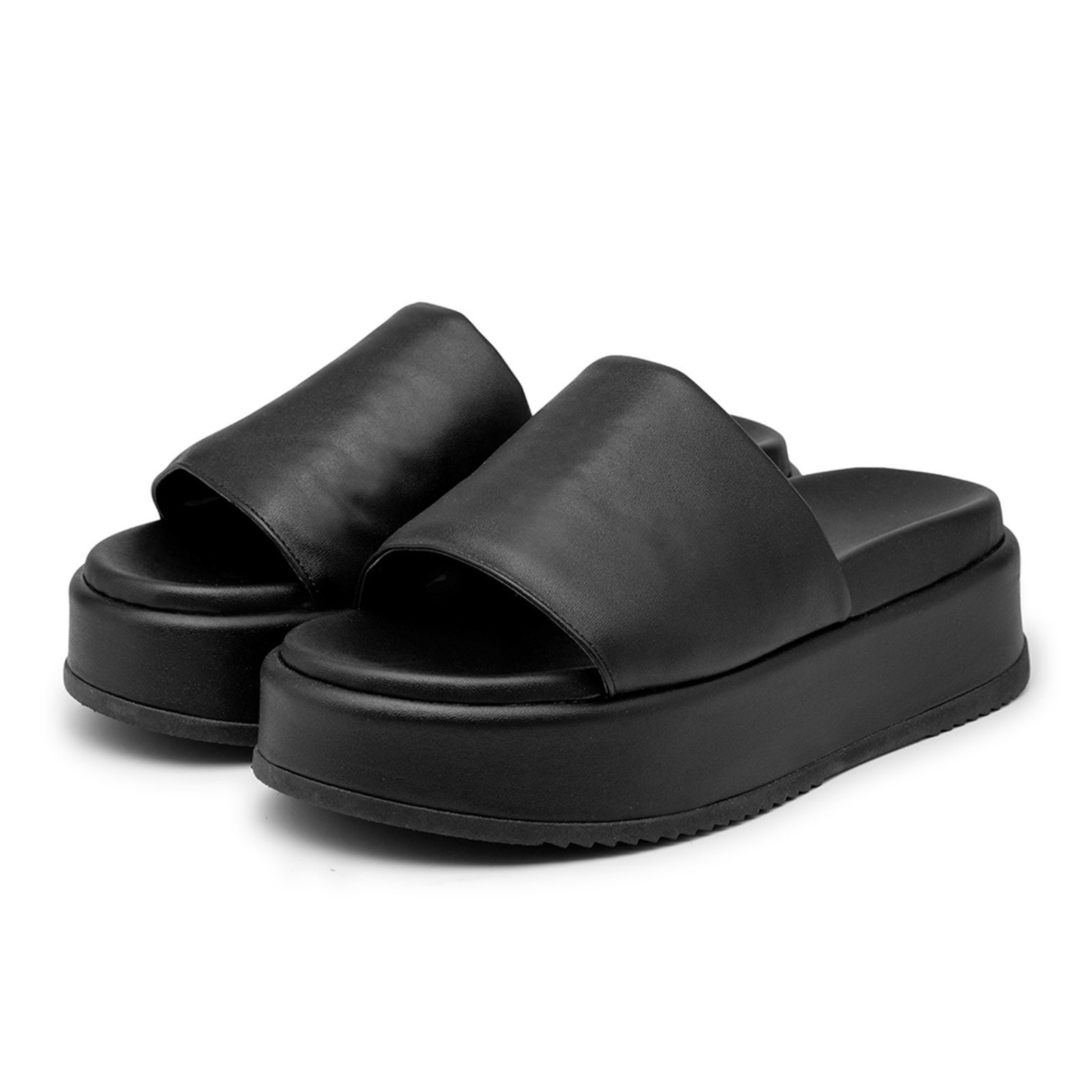 Sandália Feminina Tamanco Flatform 5300 Napa Preto