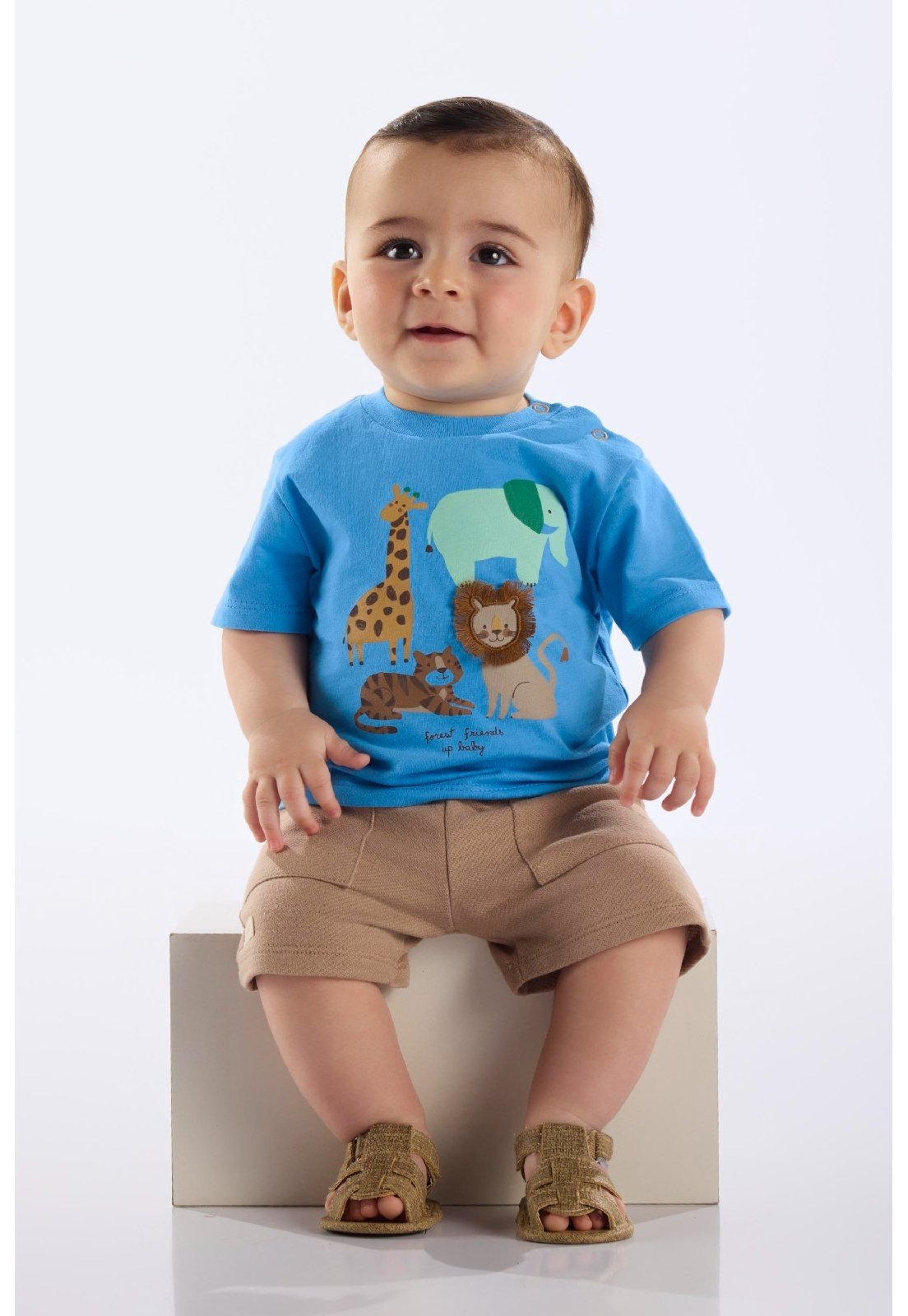 Infantil - Conjunto Camiseta e Bermuda Up Baby Azul