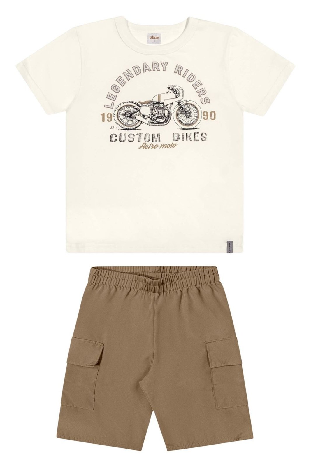 Infantil - Conjunto Menino Moto Retro Elian Bege