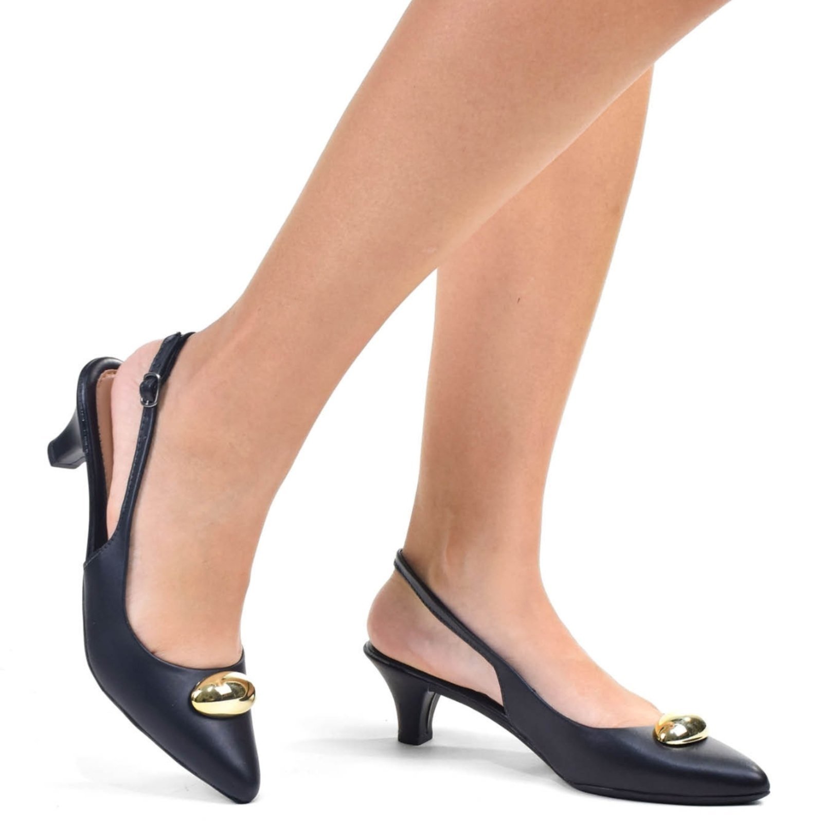 Vista 2 Scarpin Feminino Social Confortável Moda Estiloso Bico Fino Saltinho ZATURE STORES preto ZATURE STORES preto