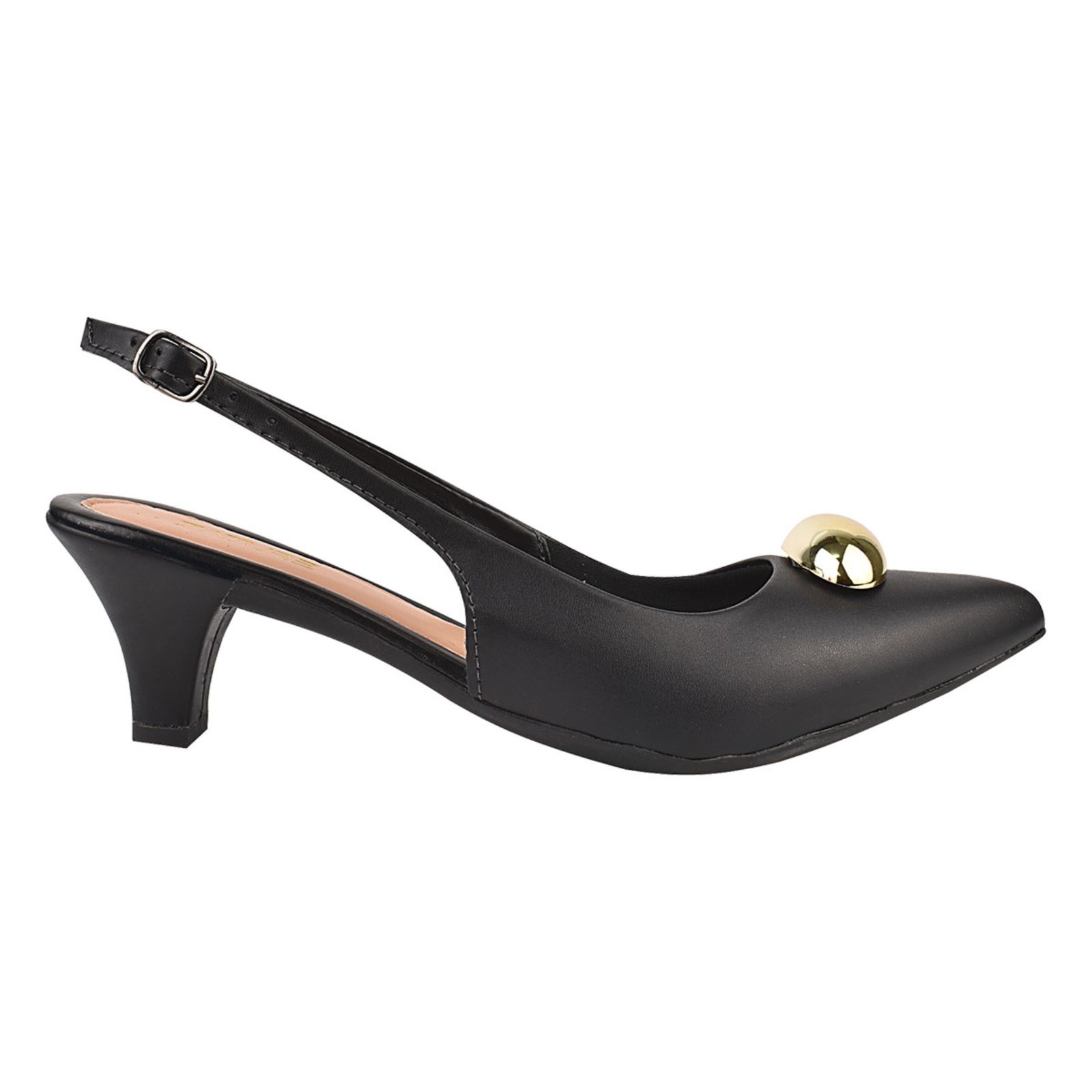 Vista 3 Scarpin Feminino Social Confortável Moda Estiloso Bico Fino Saltinho ZATURE STORES preto ZATURE STORES preto