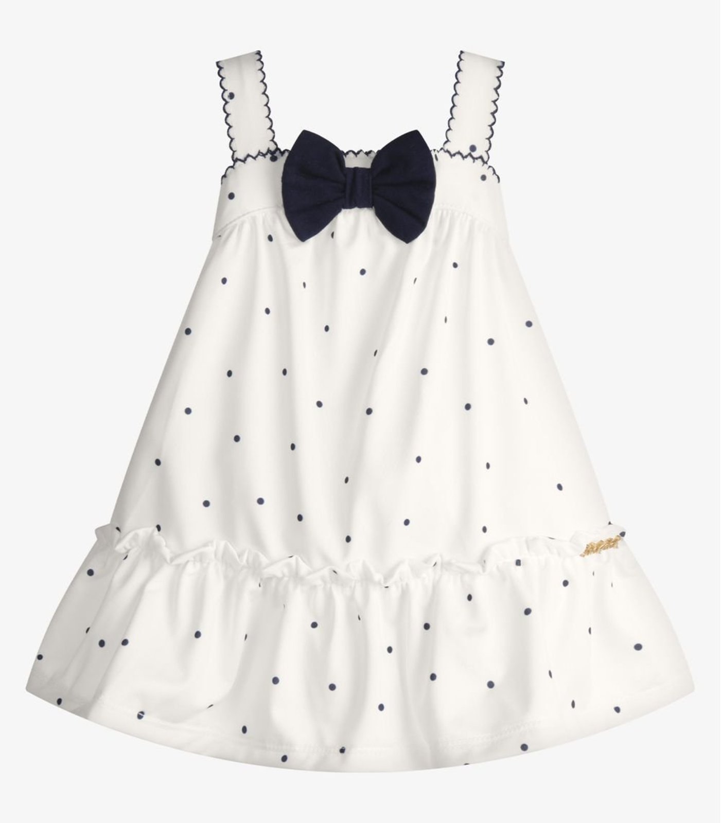 Infantil - Vestido Malha Tech Poá Trick Nick Bege