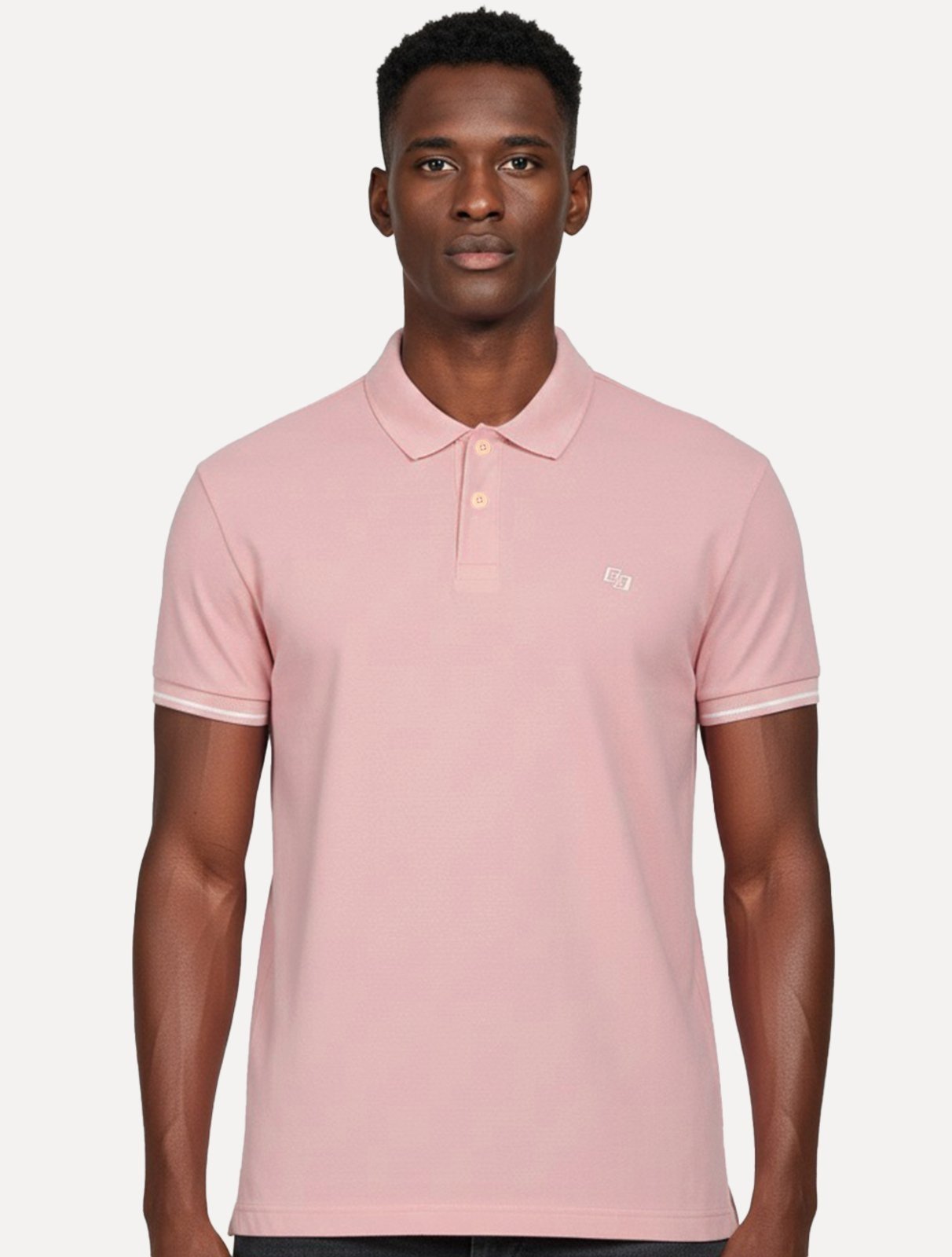 Polo Colcci Masculina Piquet Logo Bordado Rosa Claro