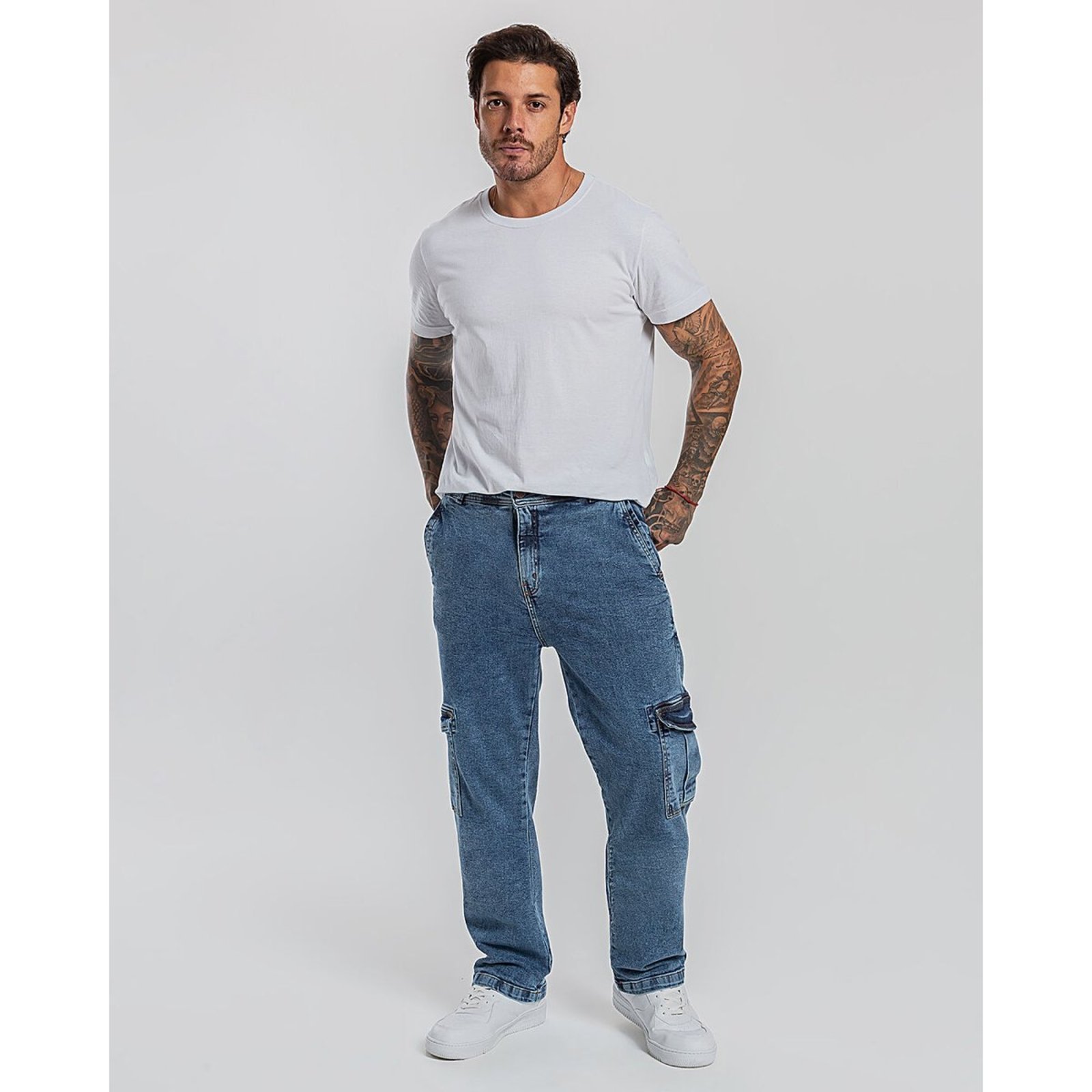 Calça Masculina Reta Cargo