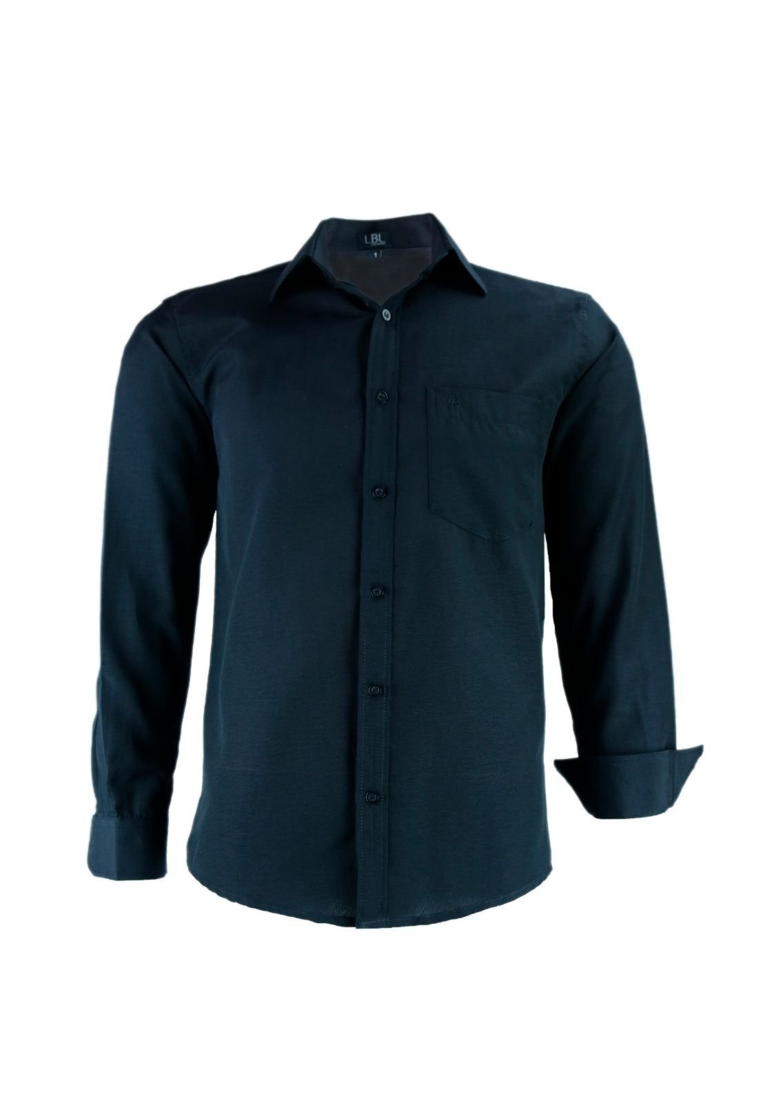 Camisa Manga Longa Lbl Classica Tecido Misto Preto 3006