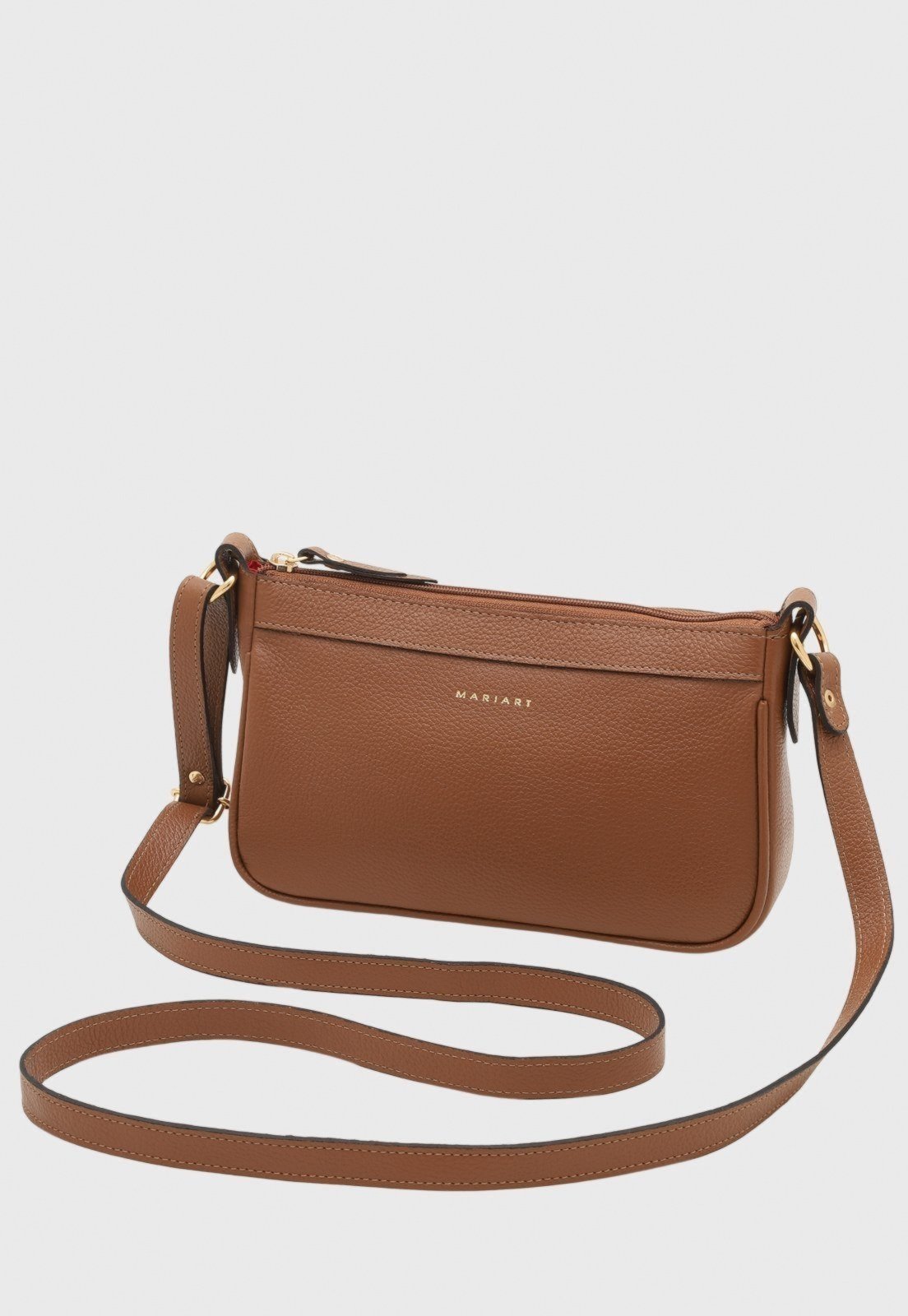 Bolsa Transversal de Couro Mariart Maragogi Camel