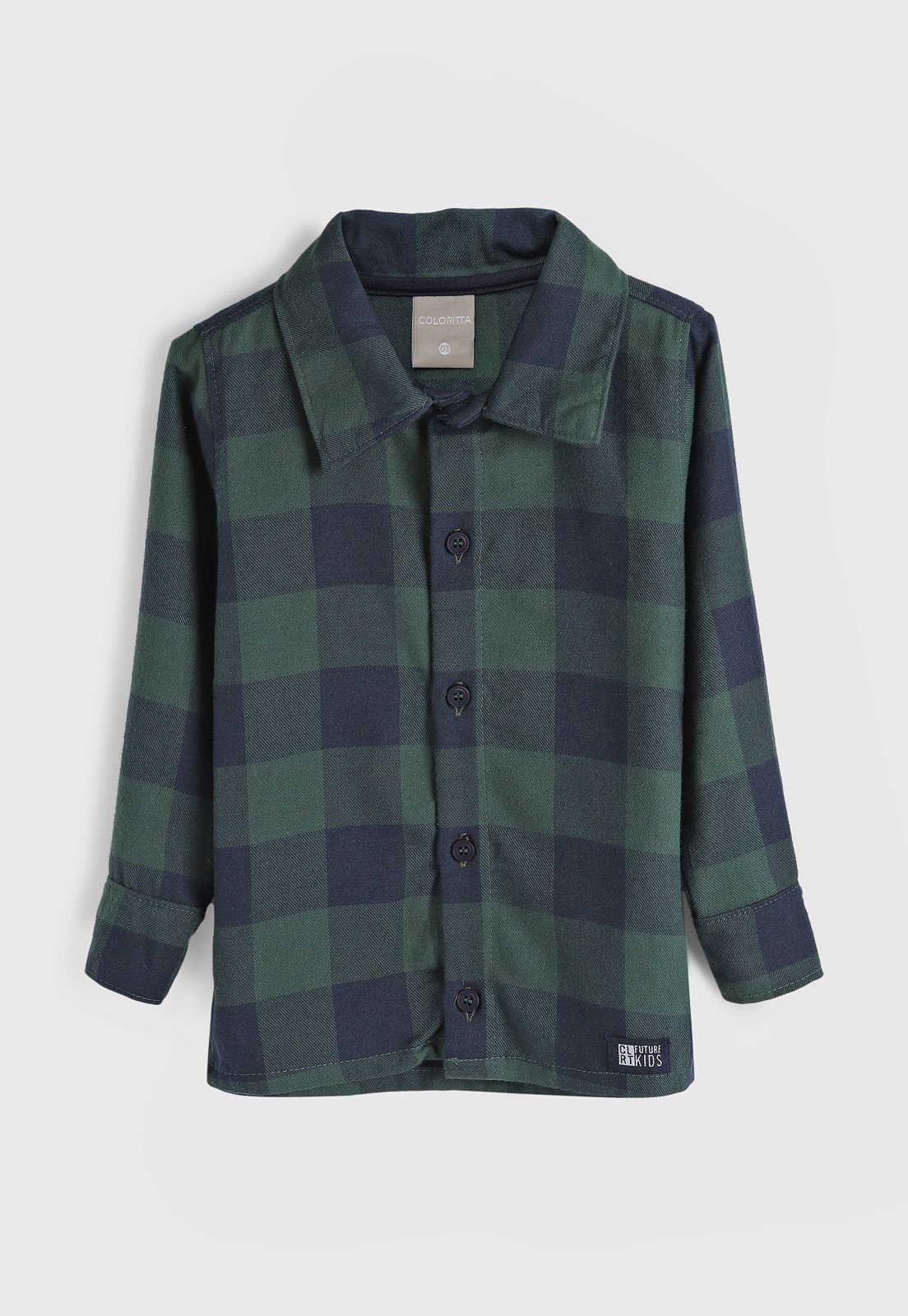 Camisa Manga Longa Colorittá Xadrez Verde