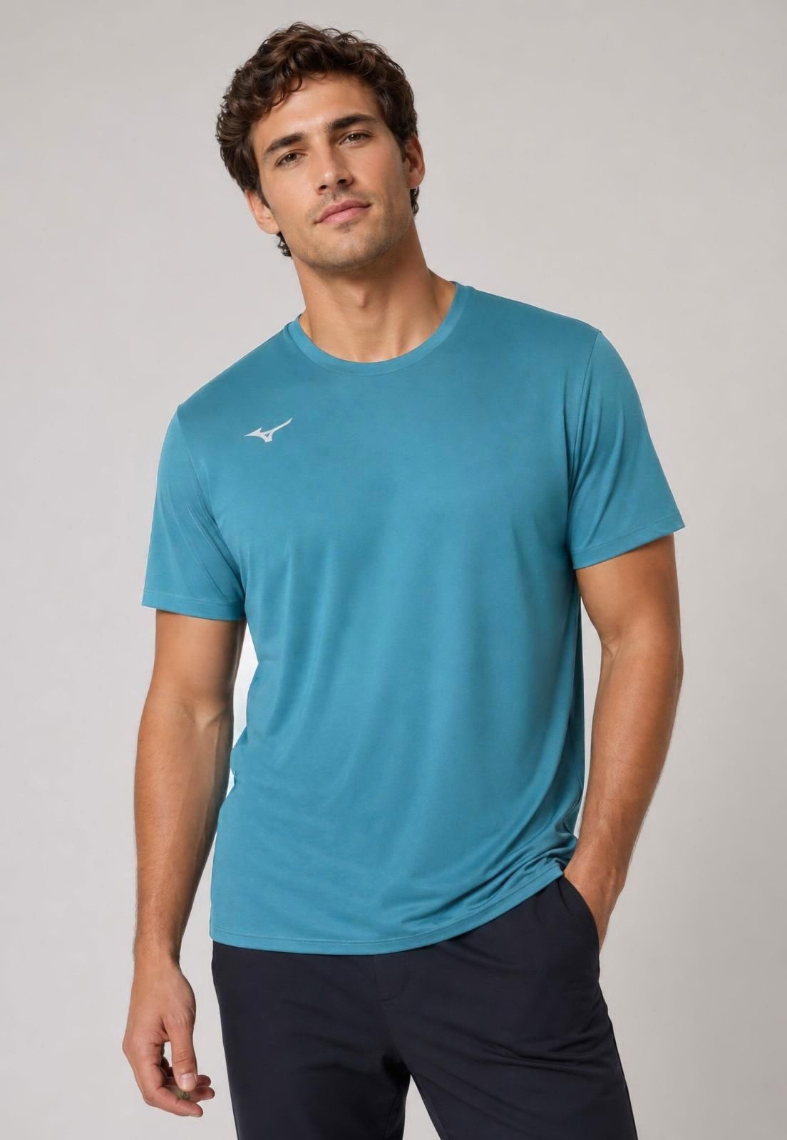 Camiseta Masculina Mizuno Gola Redonda Azul