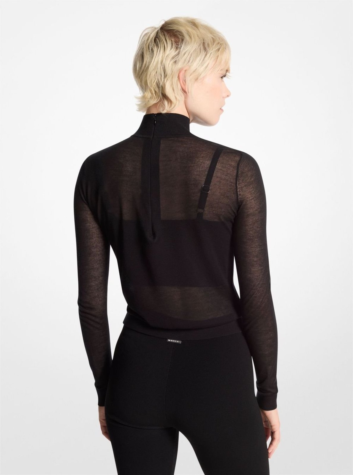 Vista 3 Suéter Transparente De Malha Mf460yaecl001 Michael Kors preto Michael Kors preto