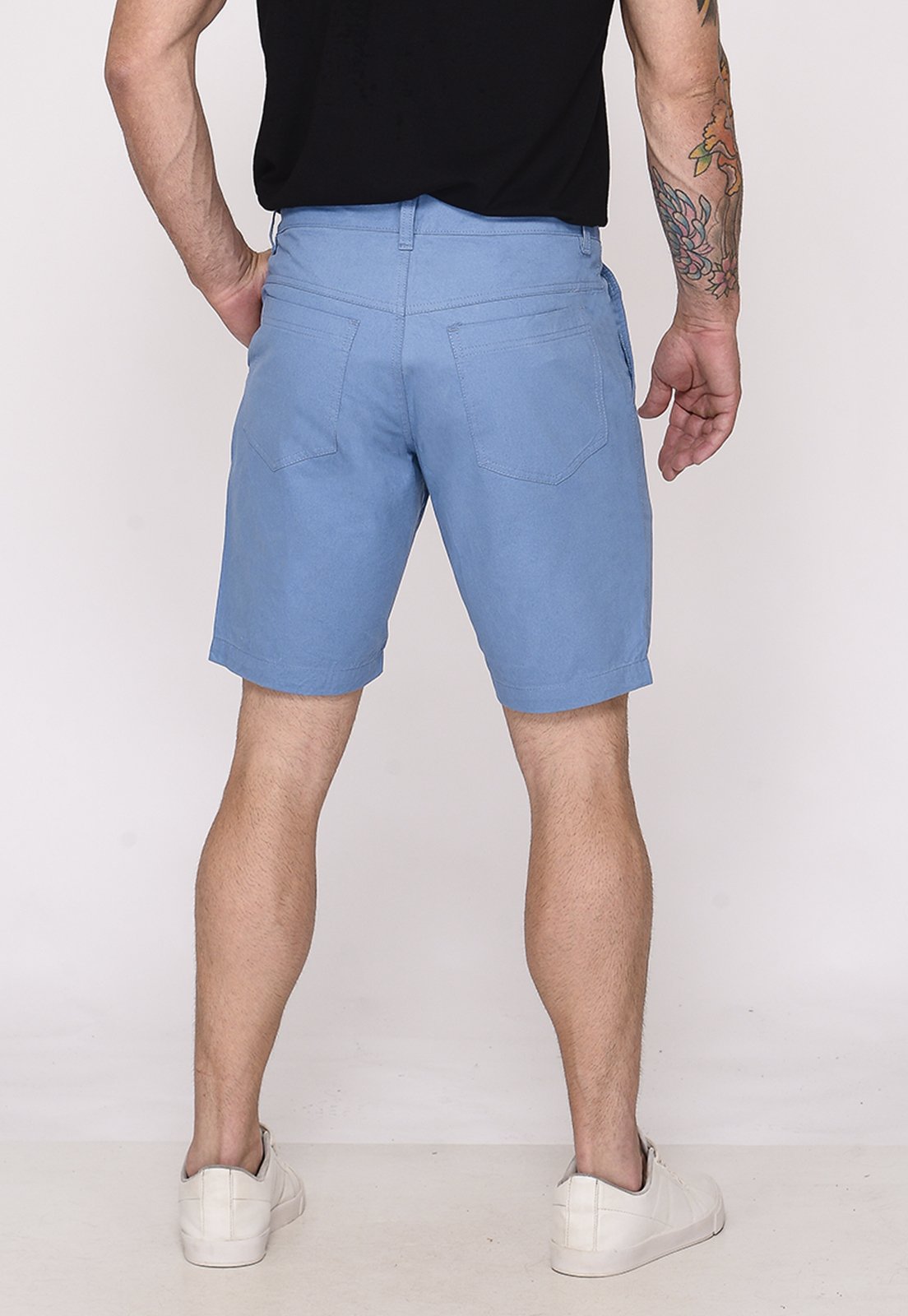 Vista 3 Bermuda Masculina Sarja Chino Casual Confortável Algodão Bolso-Faca Caqui Macaw bege/cáqui caqui Macaw bege/cáqui caqui