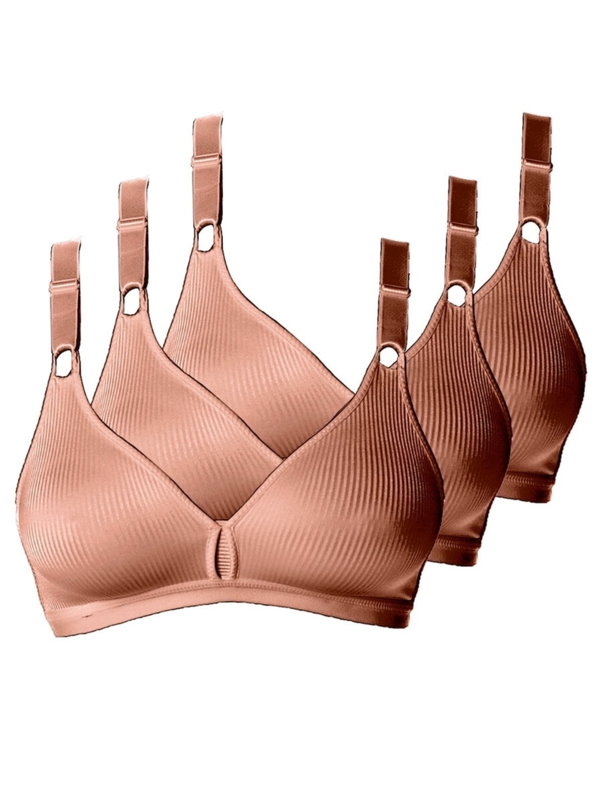 Kit com 3 Sutiãs sem Aro e sem Bojo Demillus 61196/61096 Taça B