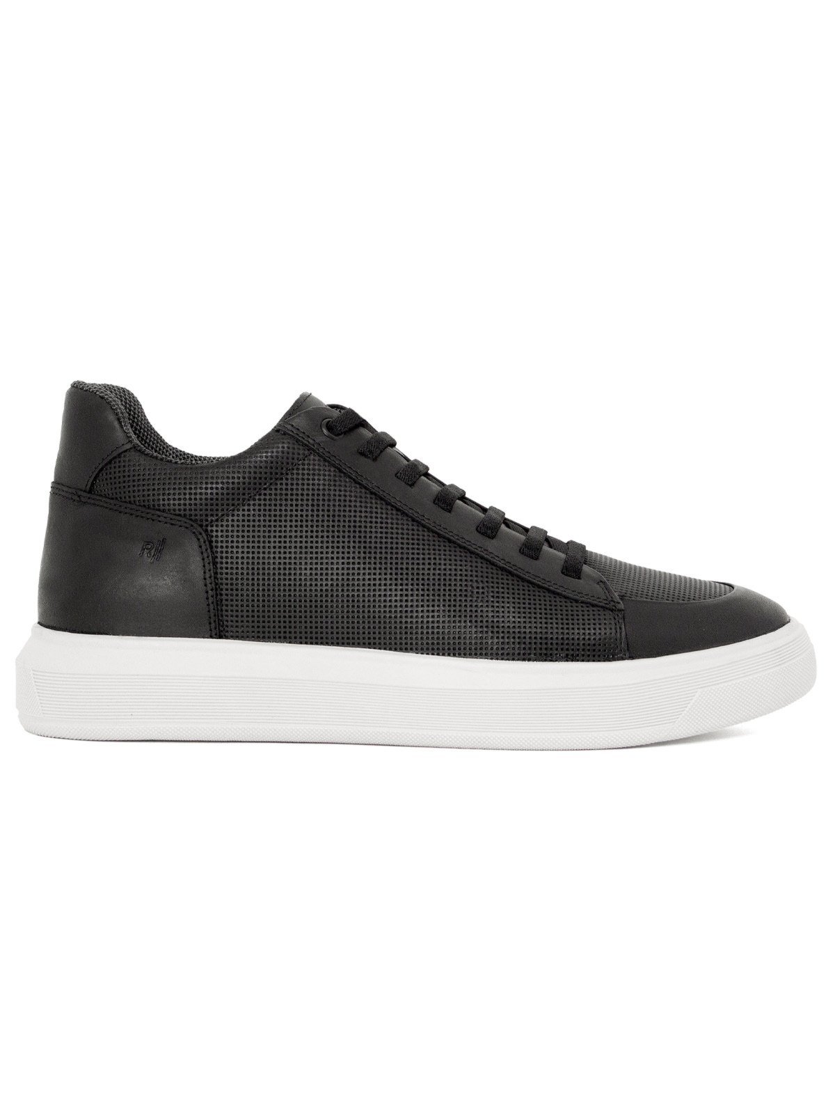 Tênis Masculino Rafarillo Toronto Alth Aumenta +7cm Altura Couro Legítimo Preto Microperfurado