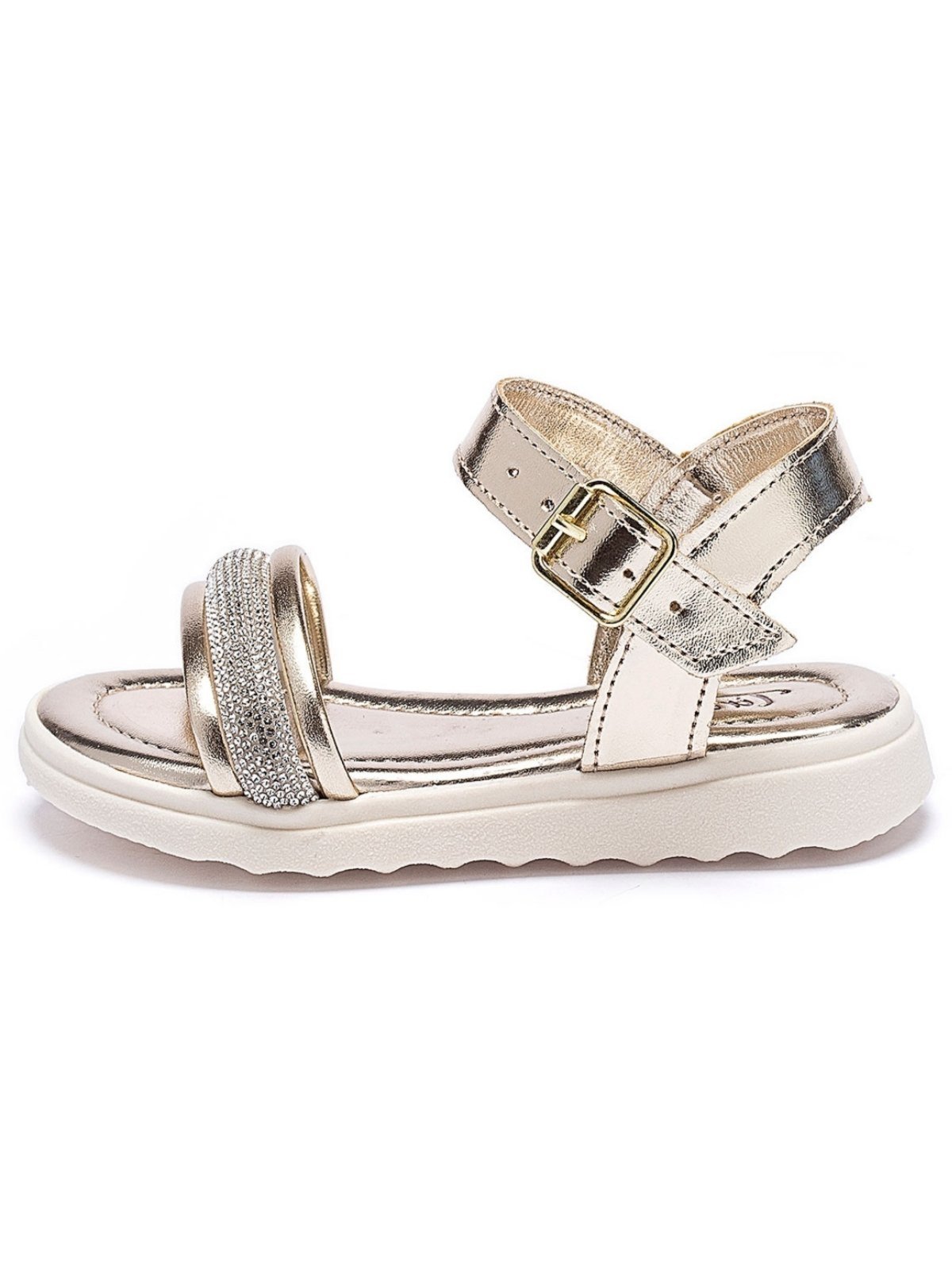 Infantil – Sandália Menina Tininha Brilho Festa Strass Ouro