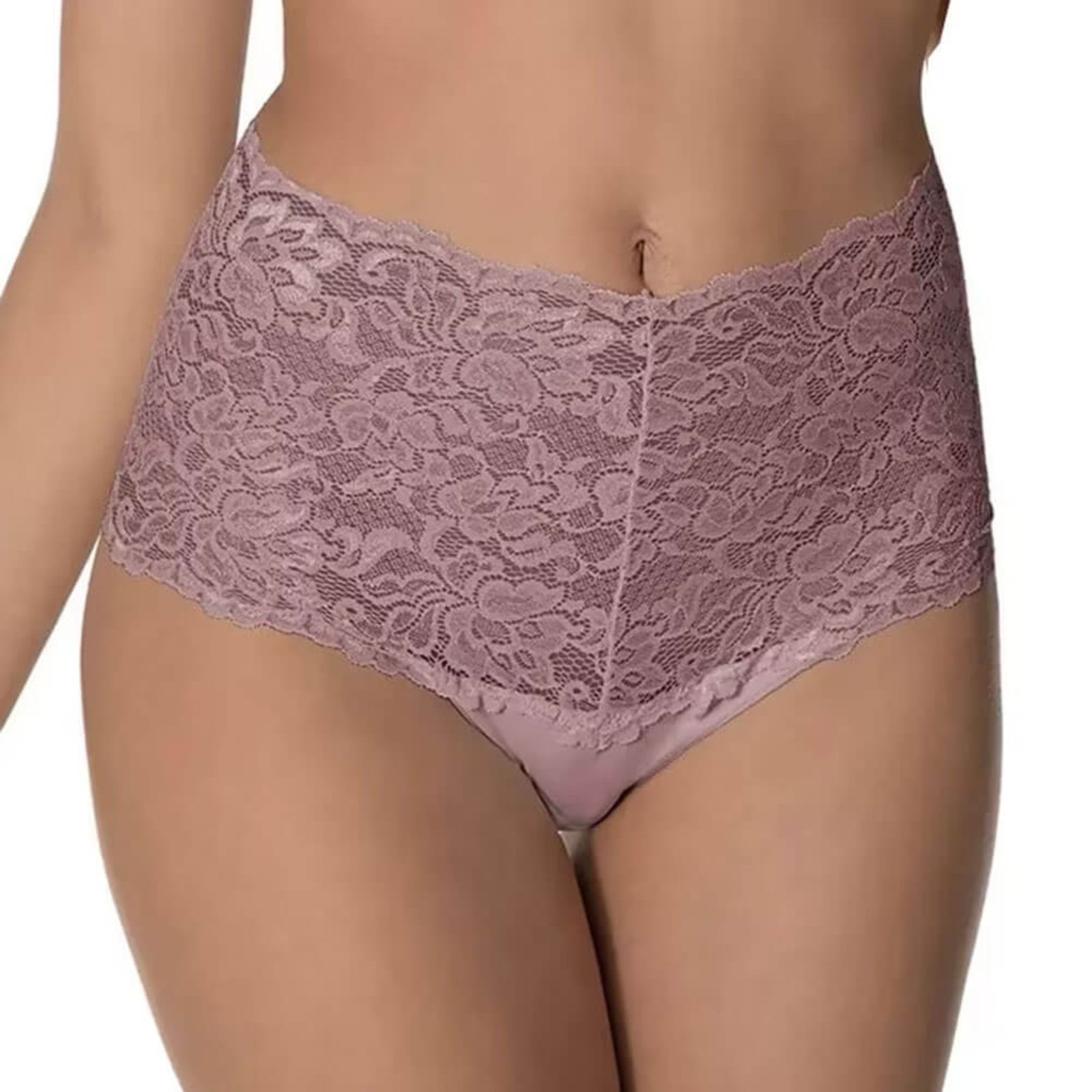 Calça Alta Com Renda DeMillus 57102 Lilás