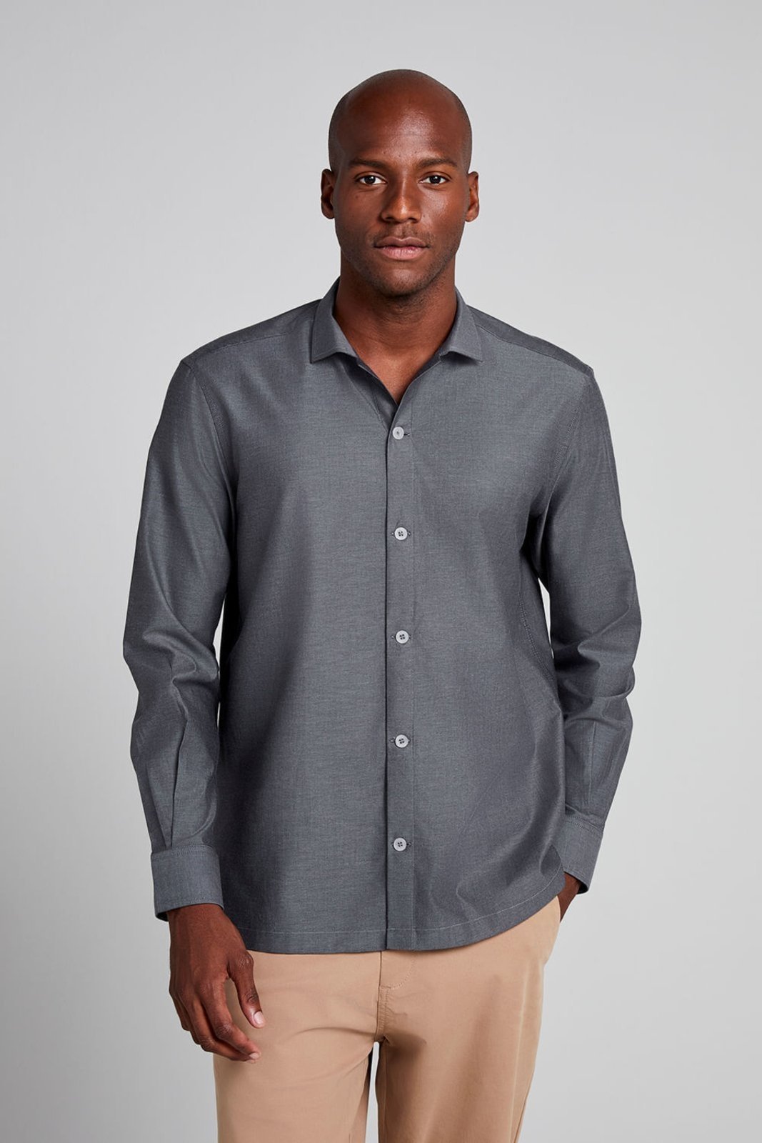 HIGHSTIL Camisa em Algodão Egípcio Lisa Comfort - Preto