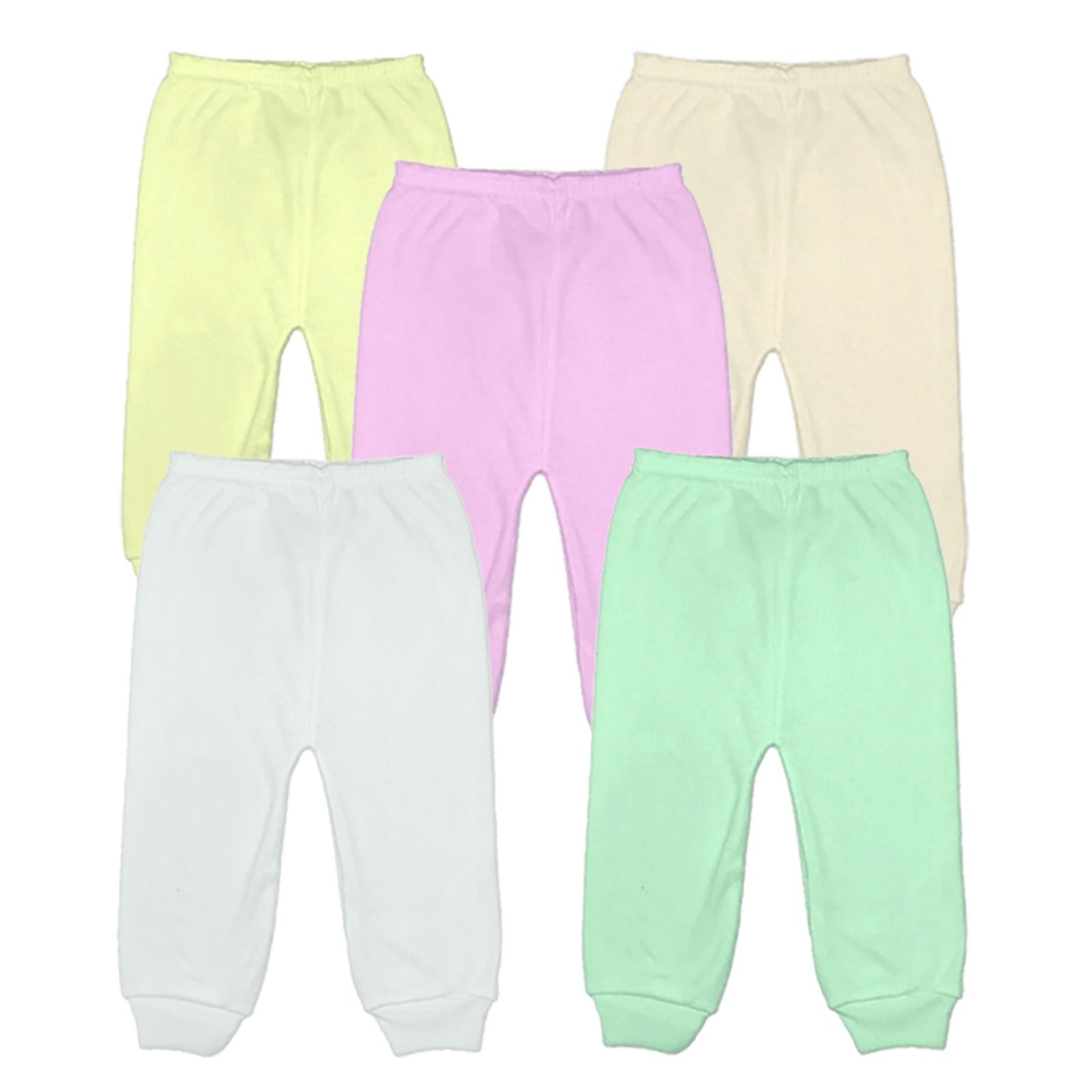 Infantil – Kit Roupa de 5 Peças Calça Mijão Liso Malha Pé Aberto Rosa