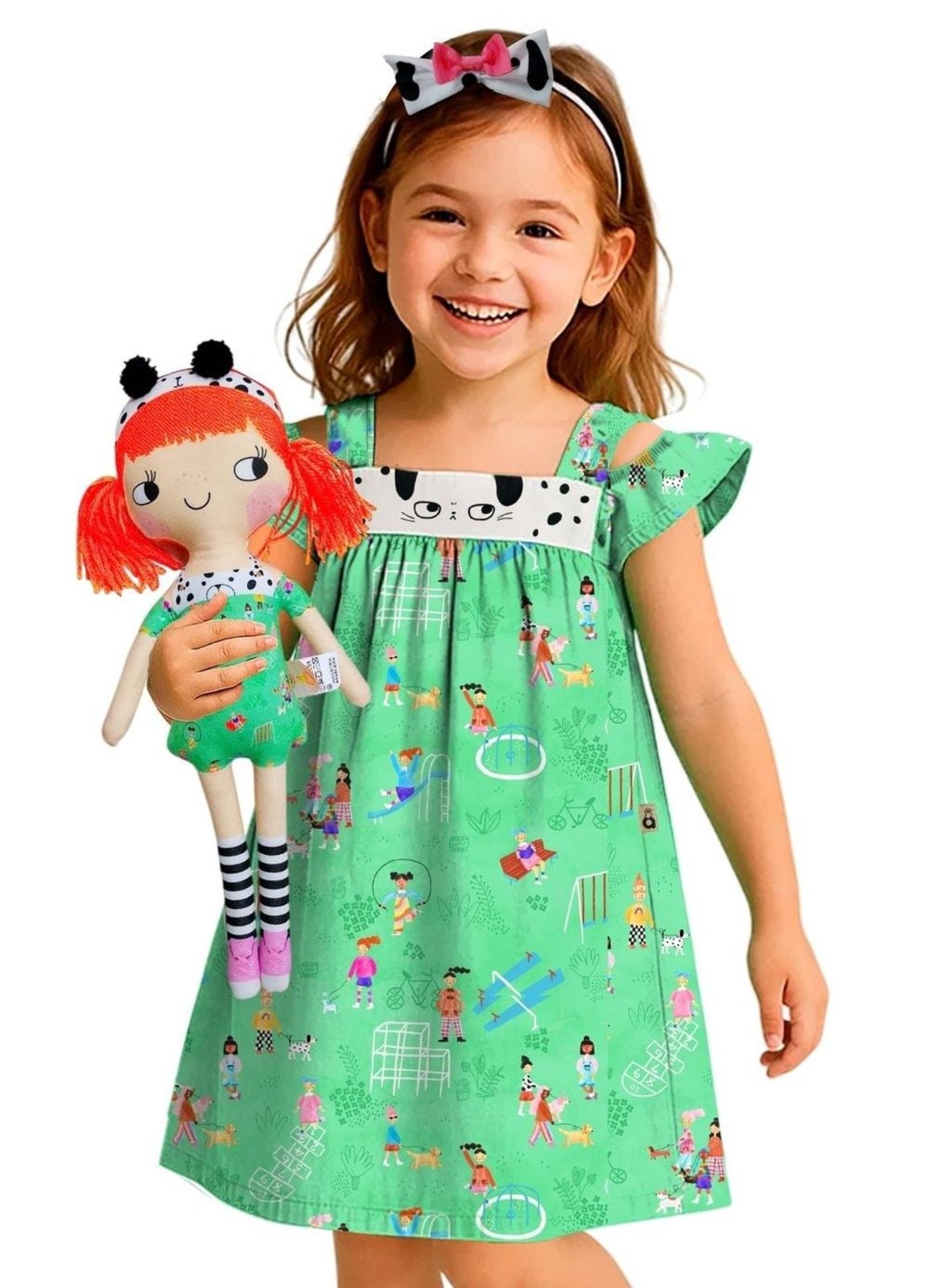Infantil - Boneca Almofada Passeando Alphabeto Verde Verde