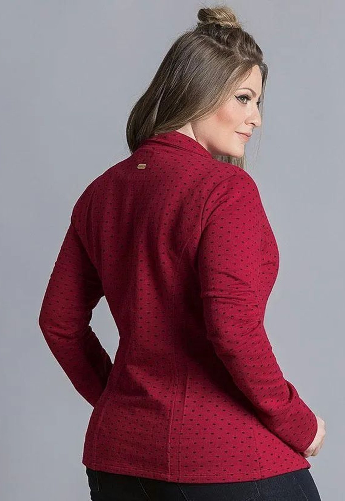 Vista 3 Blazer De Moletom Plus Size Quintess vermelho Quintess vermelho