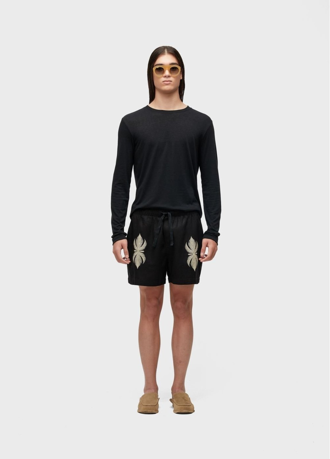 Bermuda pj linen leaf bordado OSKLEN