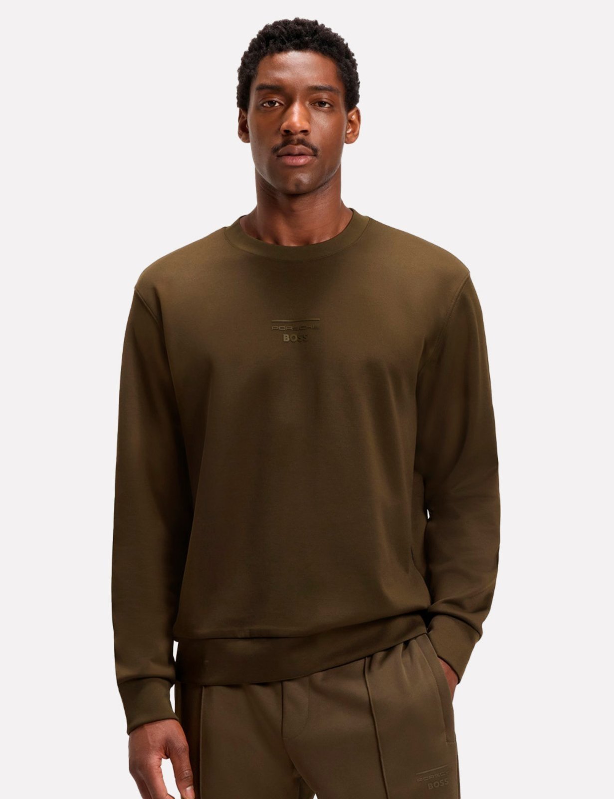 Blusa Hugo Boss X Porsche Masculina Moletom Regular C-Soleri 71 Verde Militar