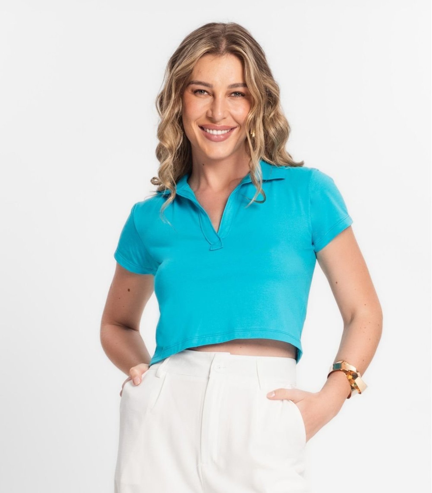 Blusa Feminina Manga Curta Endless Azul