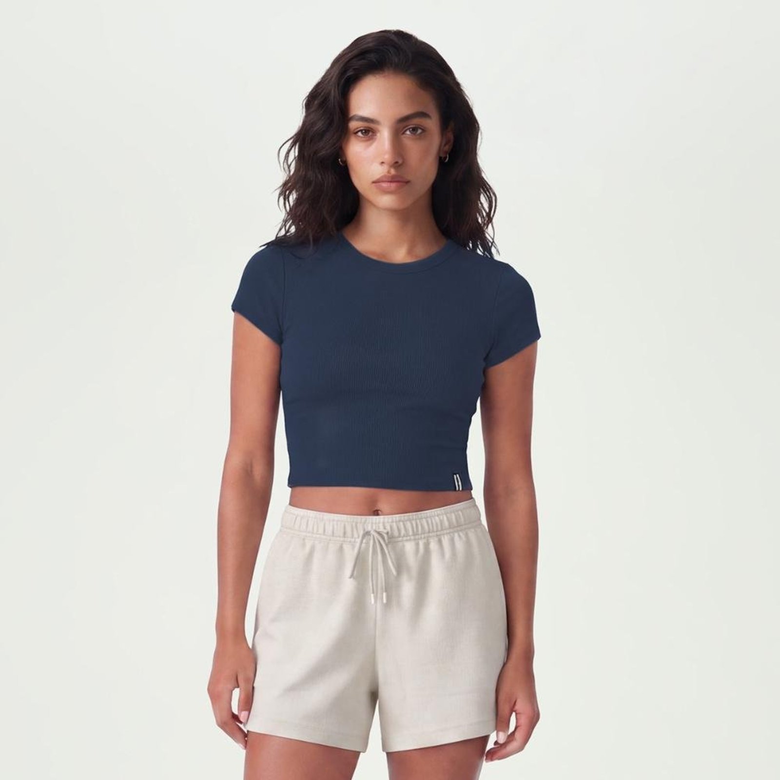 Camiseta Fila Cropped Life Ribbed III Feminina Azul Marinho