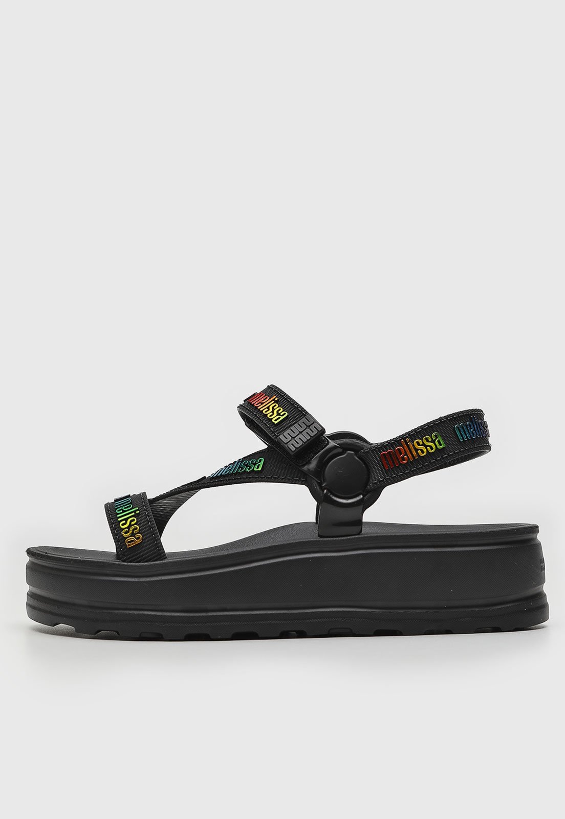 Sandália Flatform Melissa Stripes Preta