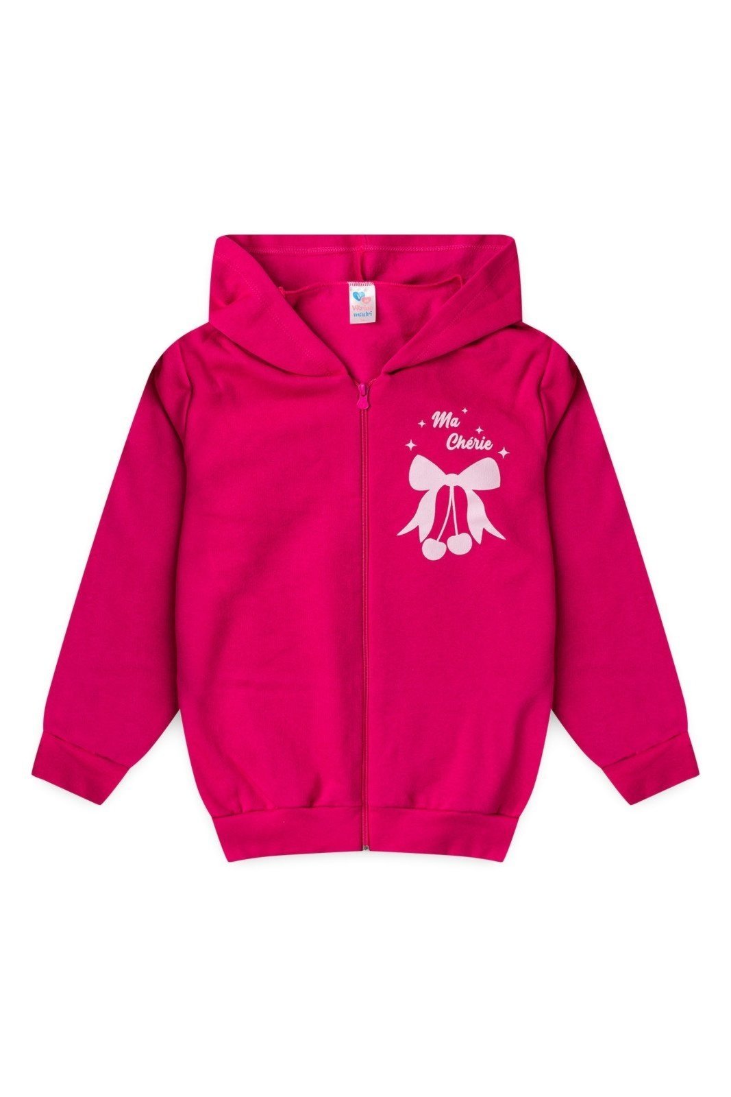 Infantil - Jaqueta Moletom Juvenil Menina c/ Capuz e Zíper Cherries