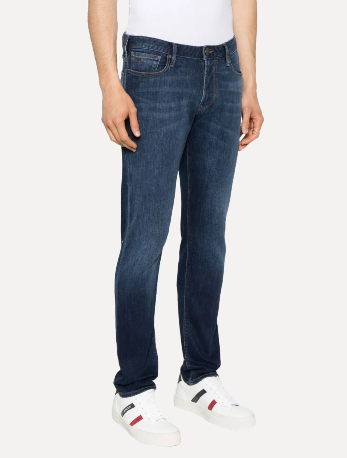 Vista 3 Calça Jeans Empório Armani Masculina J45 Slim Fit Médio azul Emporio Armani azul