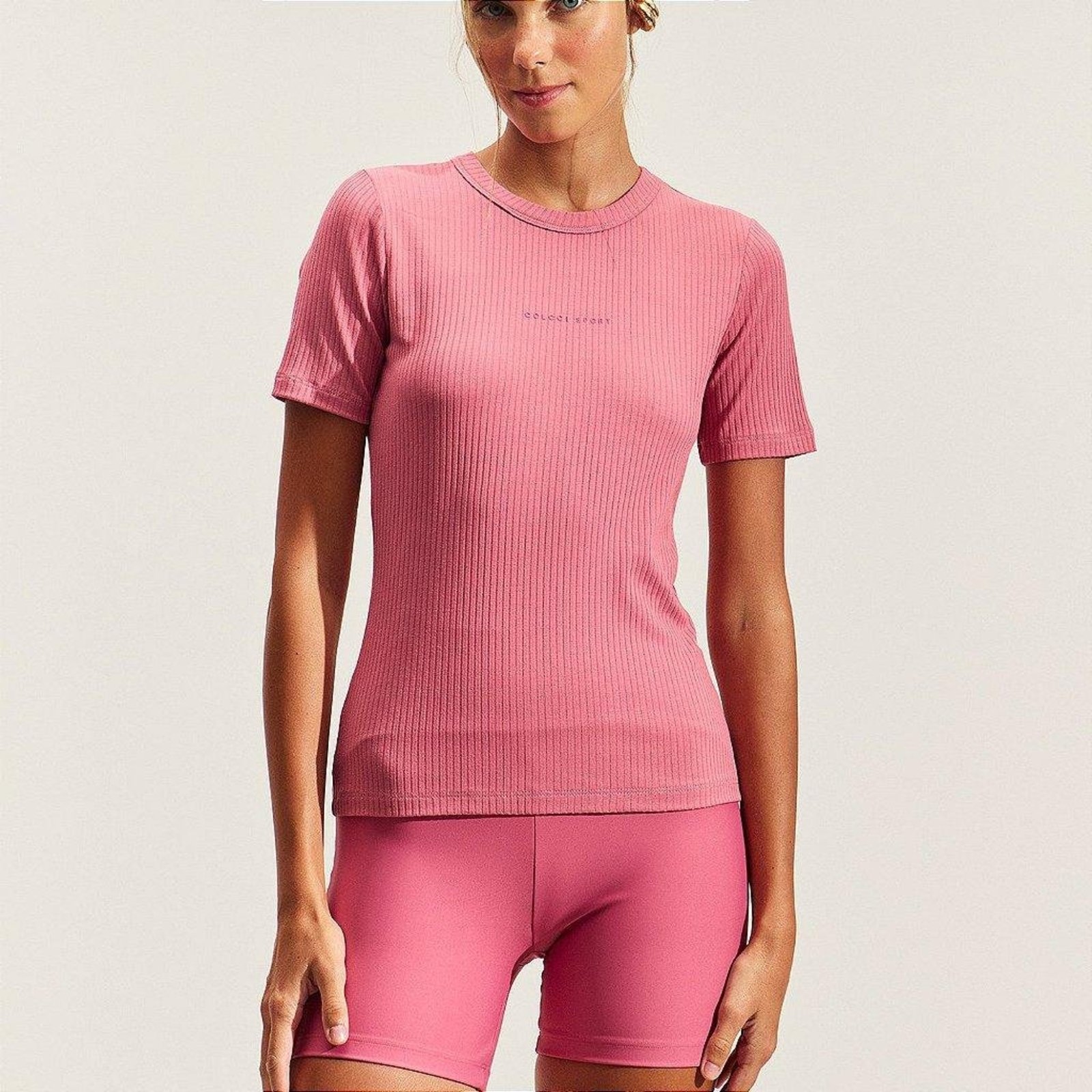 Blusa Colcci Slim Manhattan Canelada PR27 Rosa Glitch Rosa