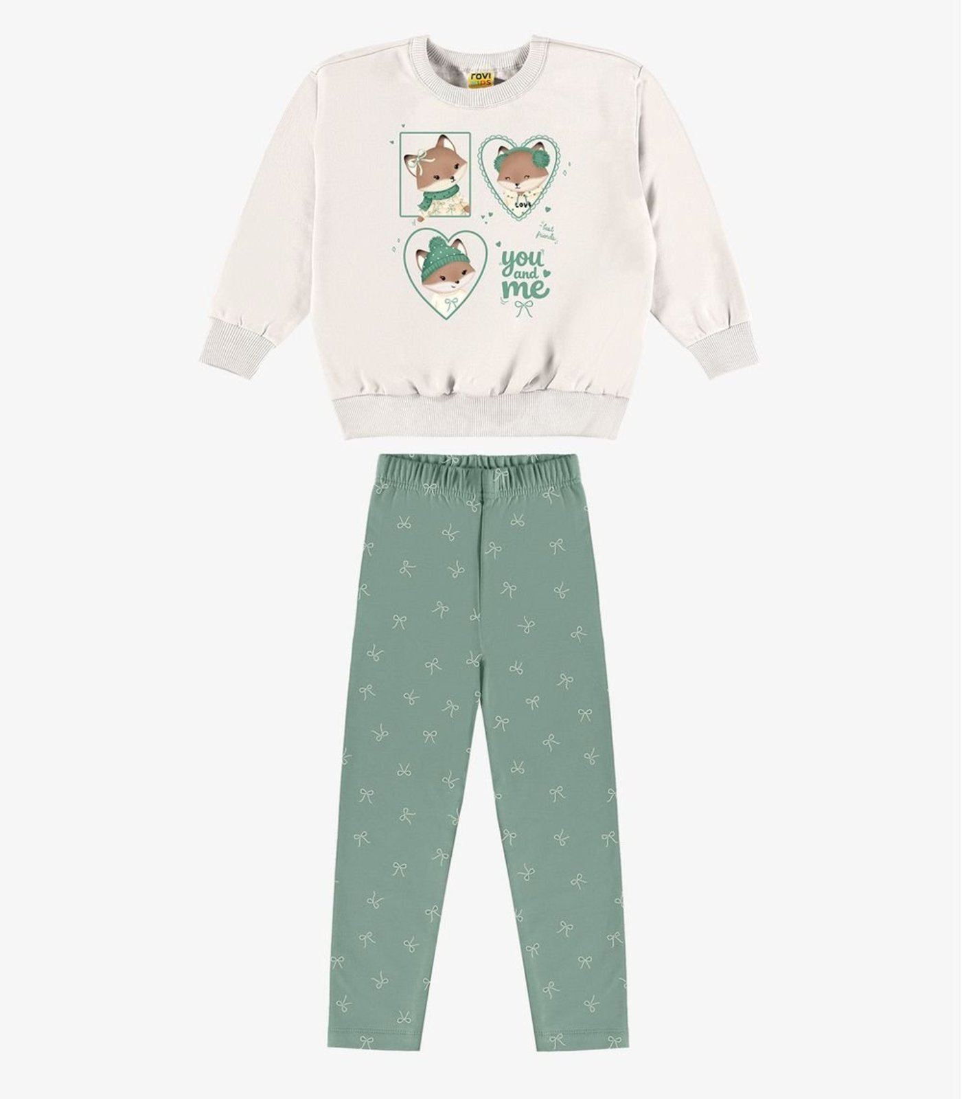 Infantil - Conjunto Blusão Com Legging Menina Rovi Bege