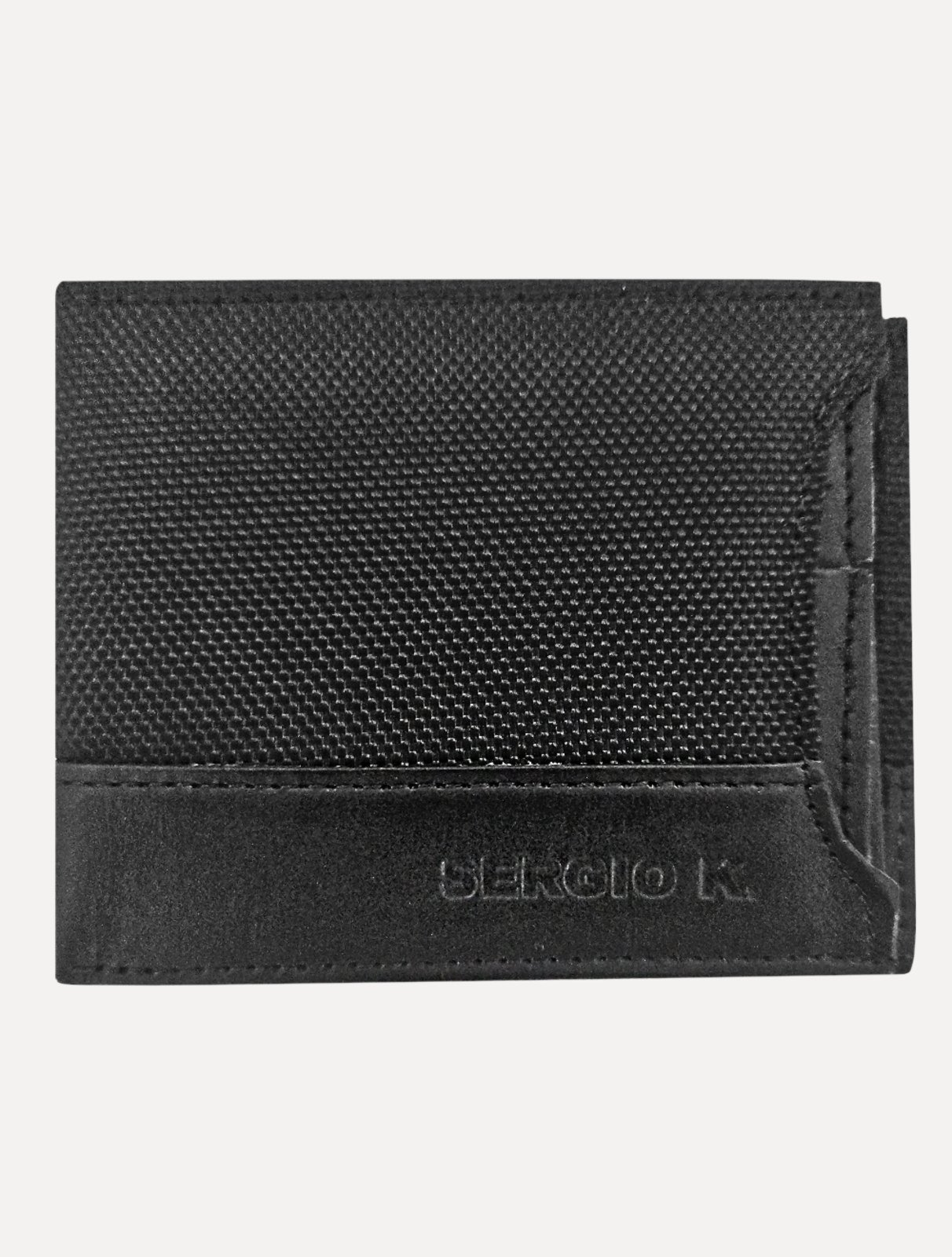 Carteira Sergio K Masculina Dupla Nylon Texture Preta