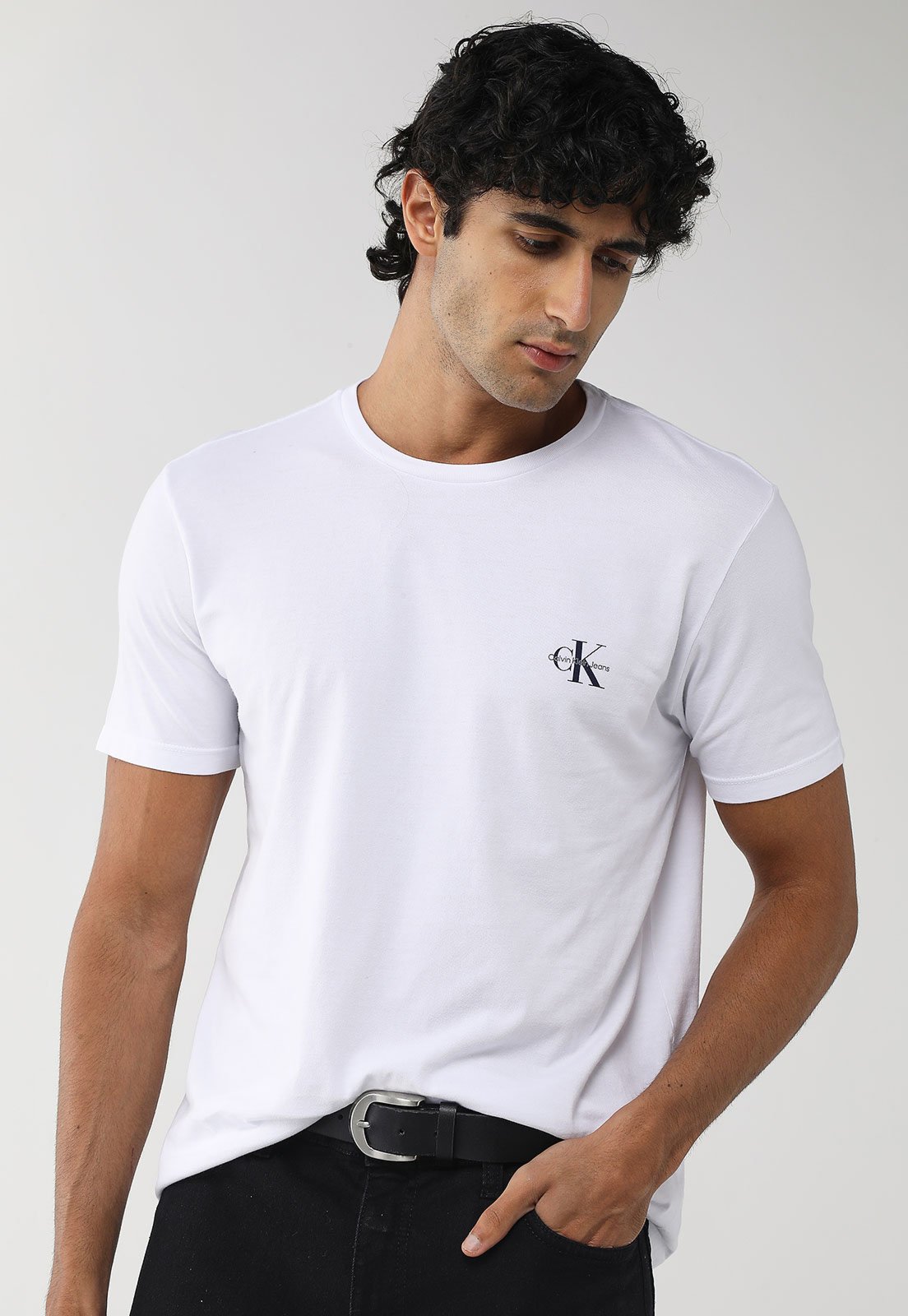 Camiseta Masculina Calvin Klein Jeans Logo Branco