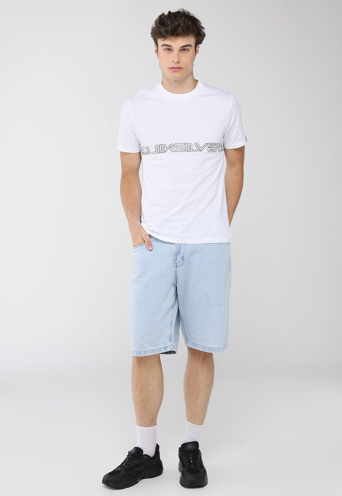 Camiseta Masculina Quiksilver Word Block Branca
