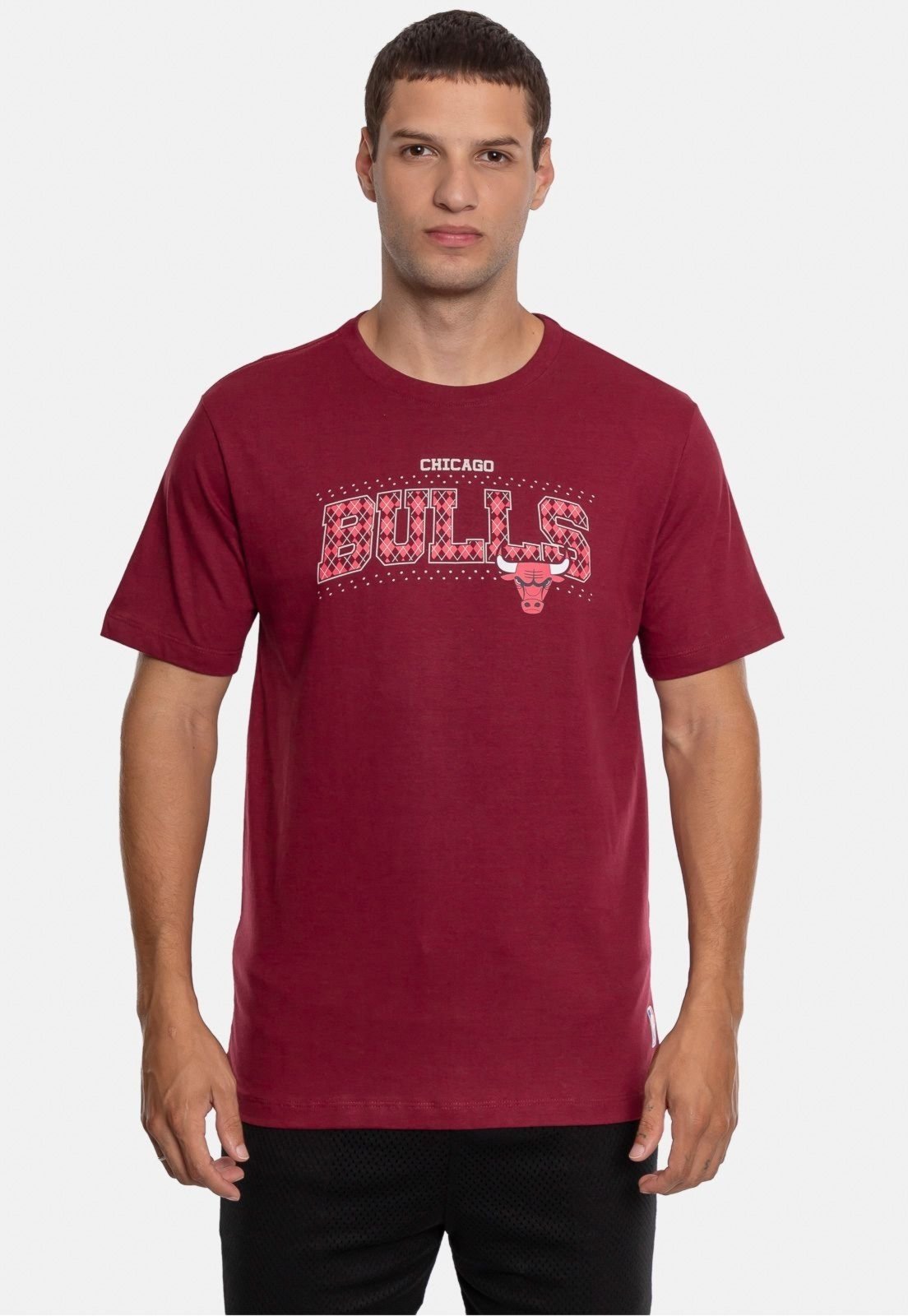 Camiseta NBA Estampada Chicago Bulls Bordo