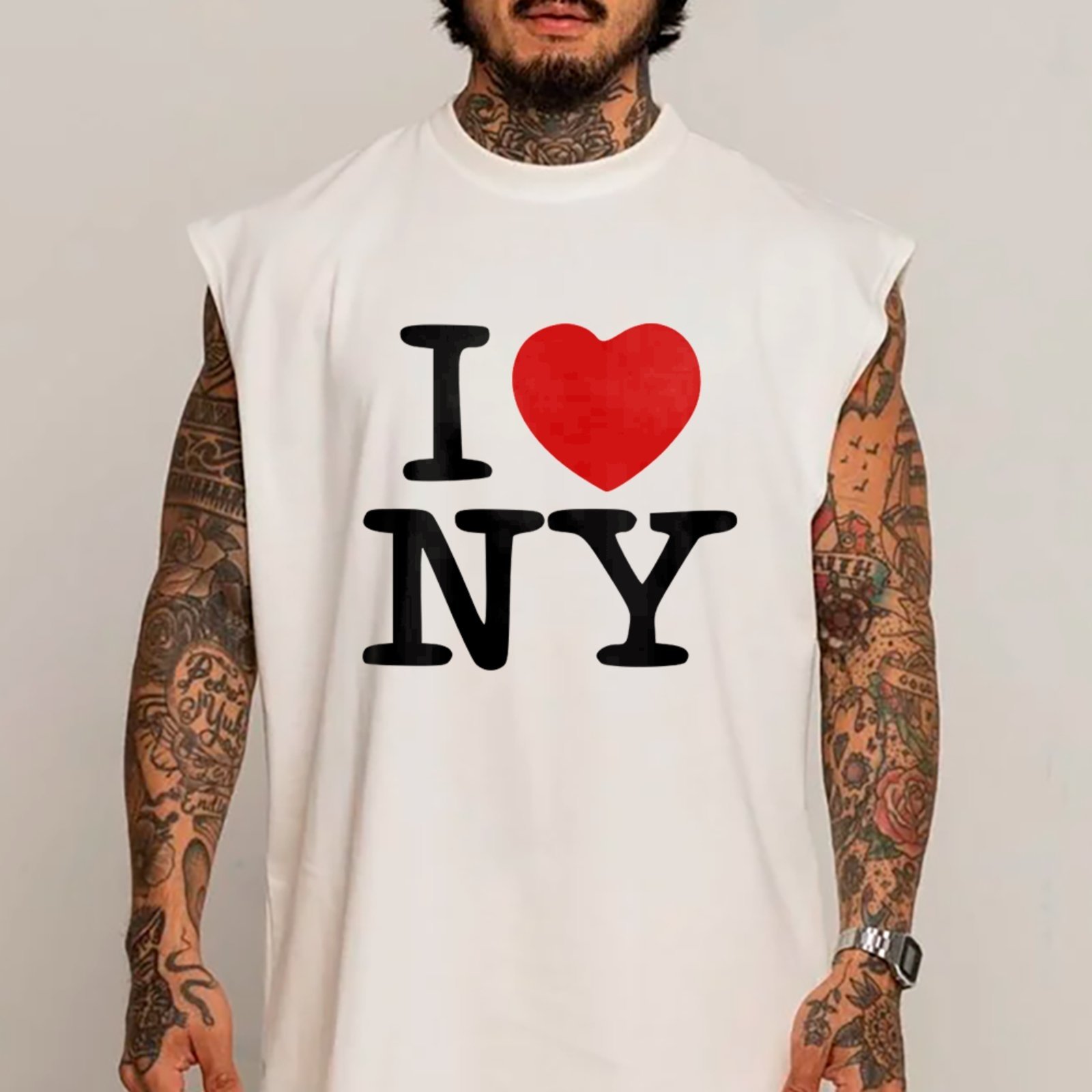 Camiseta Regata Machão I Love NY New York Fashion Trend Branco