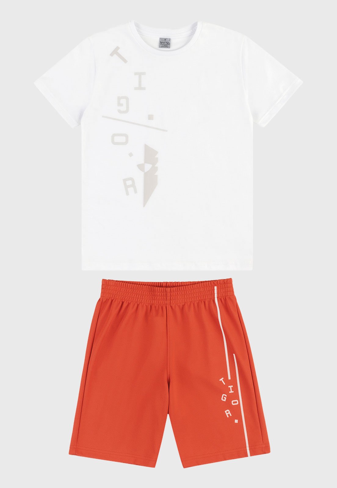 Infantil - Conjunto Tigor T. Tigre Curto Logo Laranja