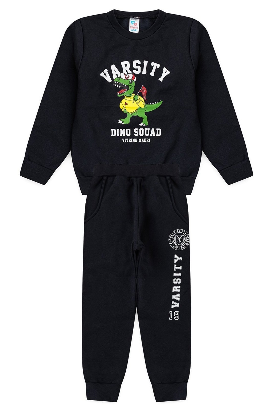 Infantil - Conjunto Moletom Menino c/ Bolso Dino Varsity