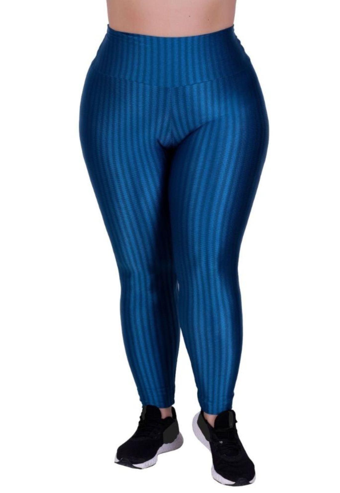Calça Plus Size Feminina Legging Para Academia 3D 46 48 50 Azul