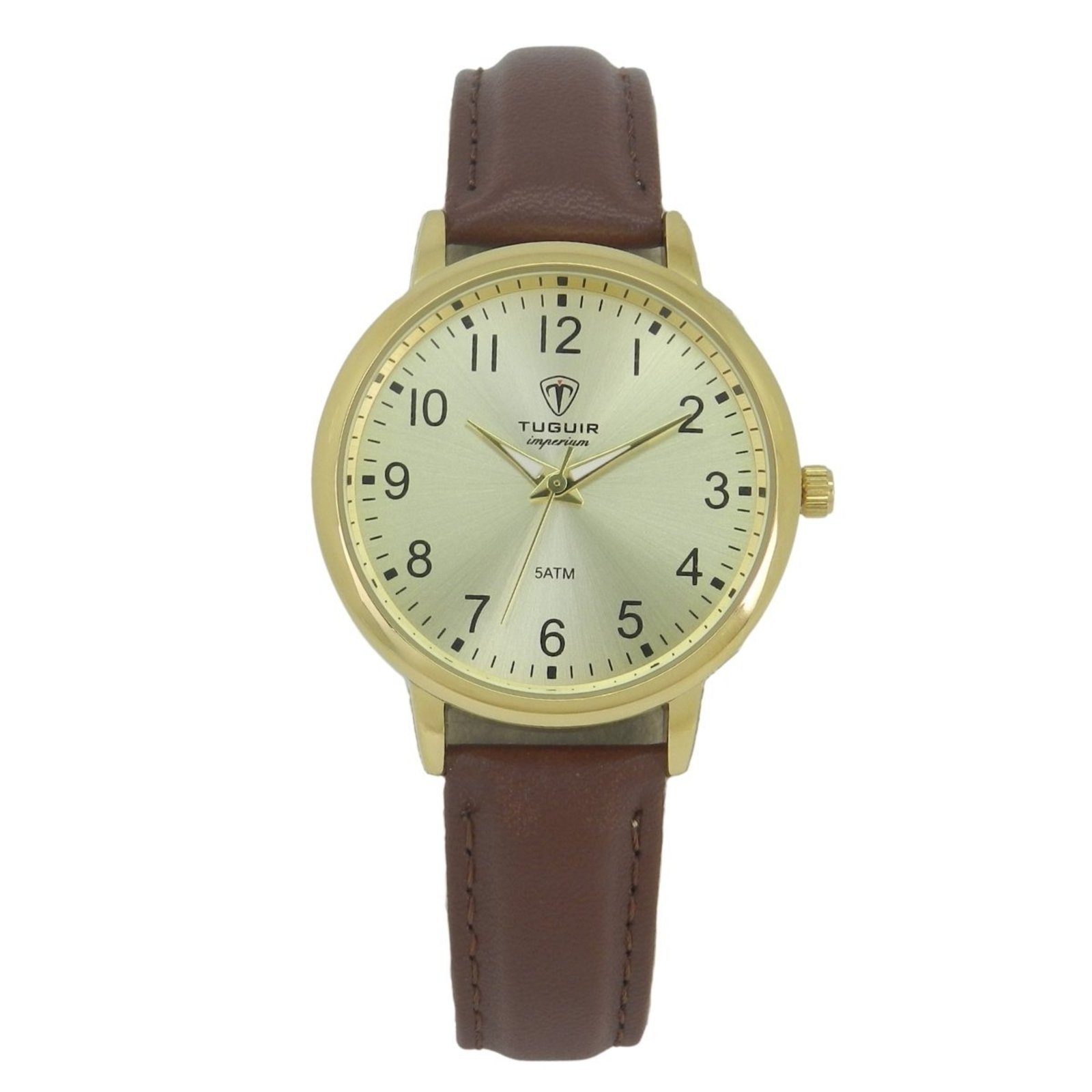 Relógio Unissex Tuguir Analógico Imperium TG30511 Dourado e Marrom
