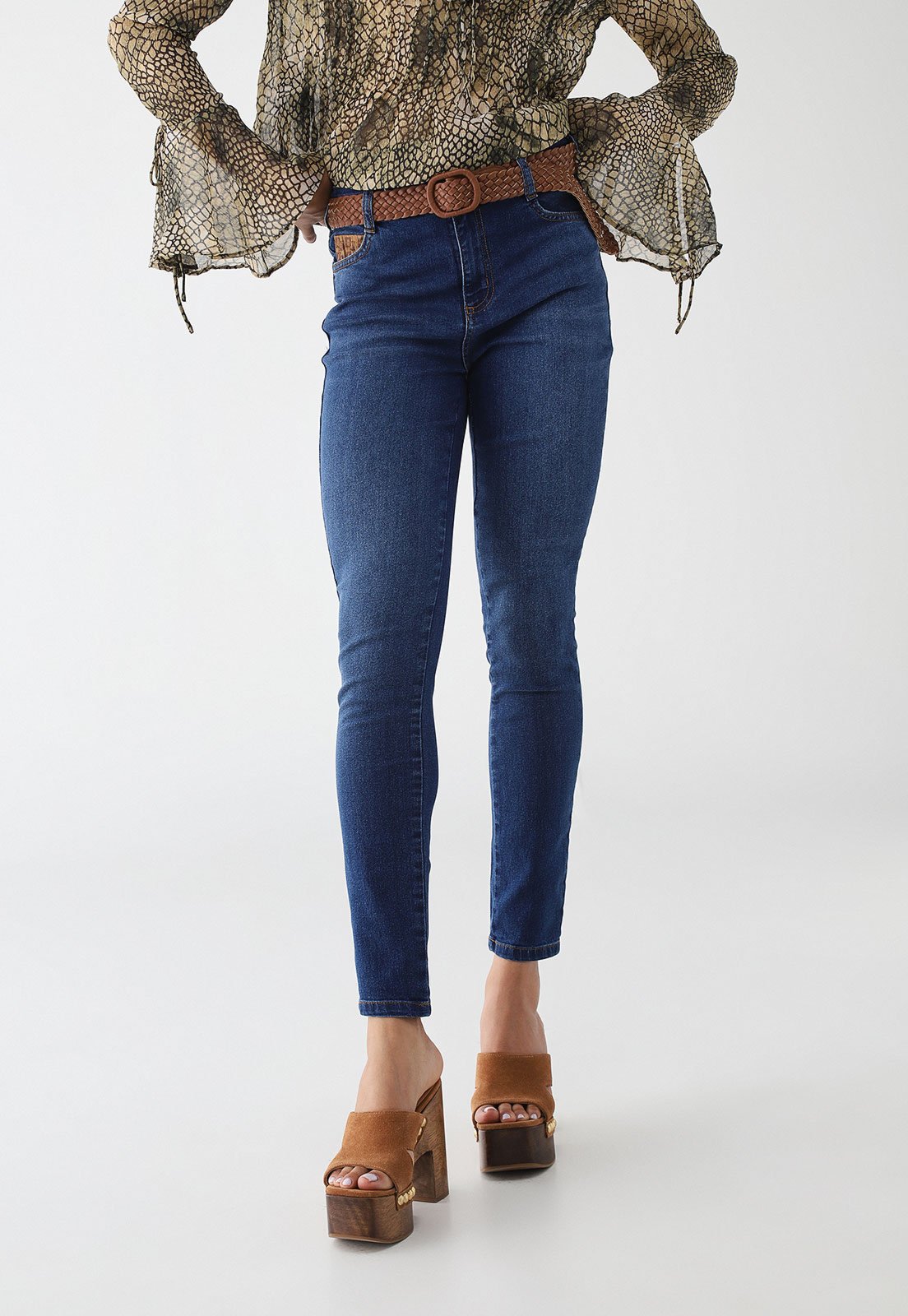 Calça Jeans Feminina Colcci Cintura Média Azul Escuro