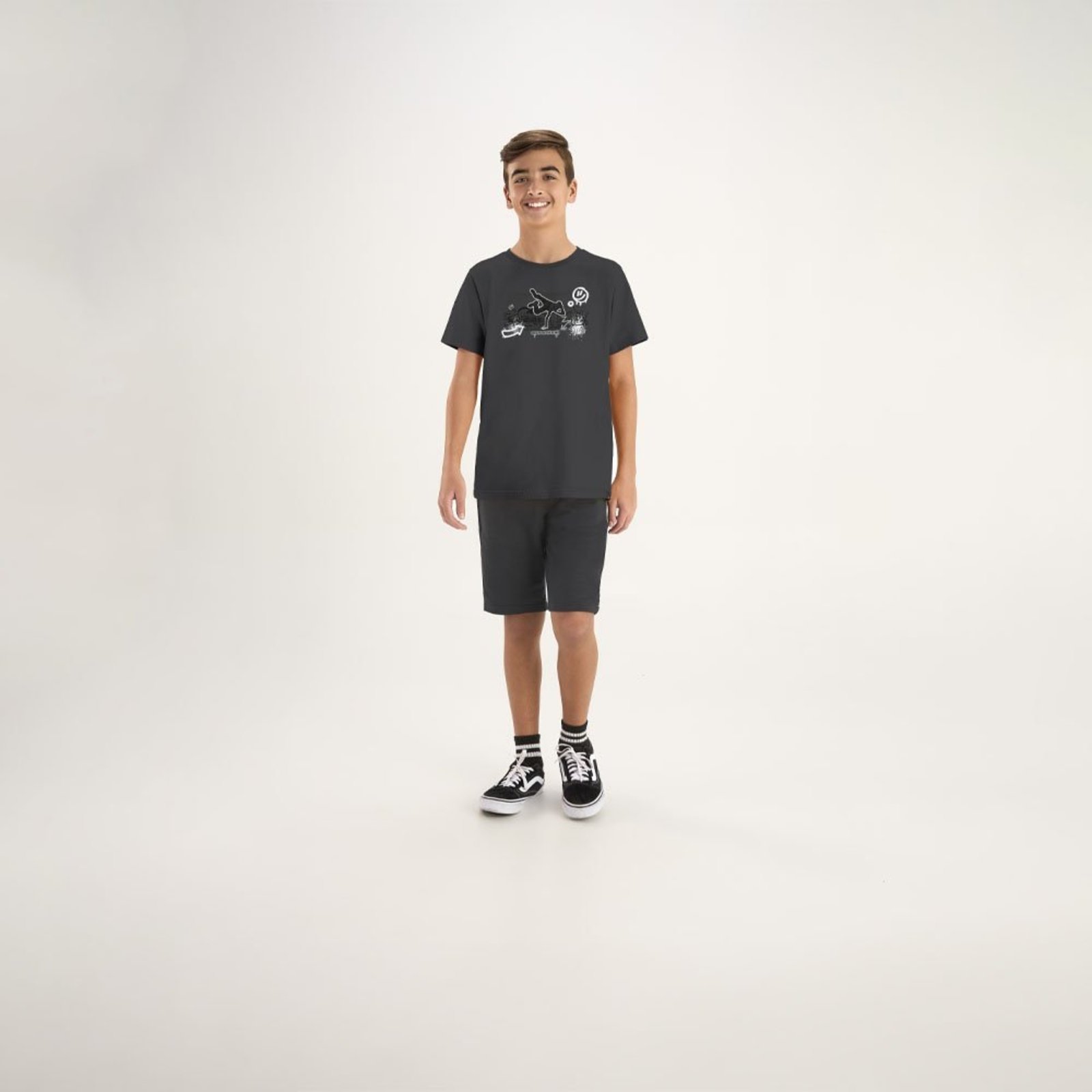 Infantil - Camiseta Cinza Juvenil Pulla Bulla Menino - 53955-188