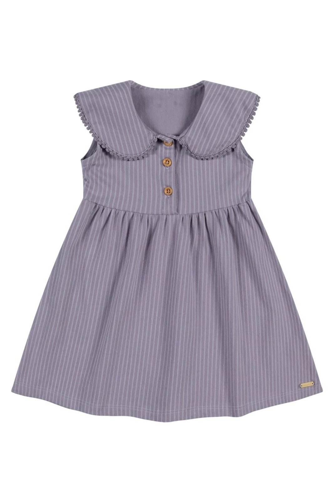 Infantil - Vestido Menina Listrado Renda Colorittá Lilás