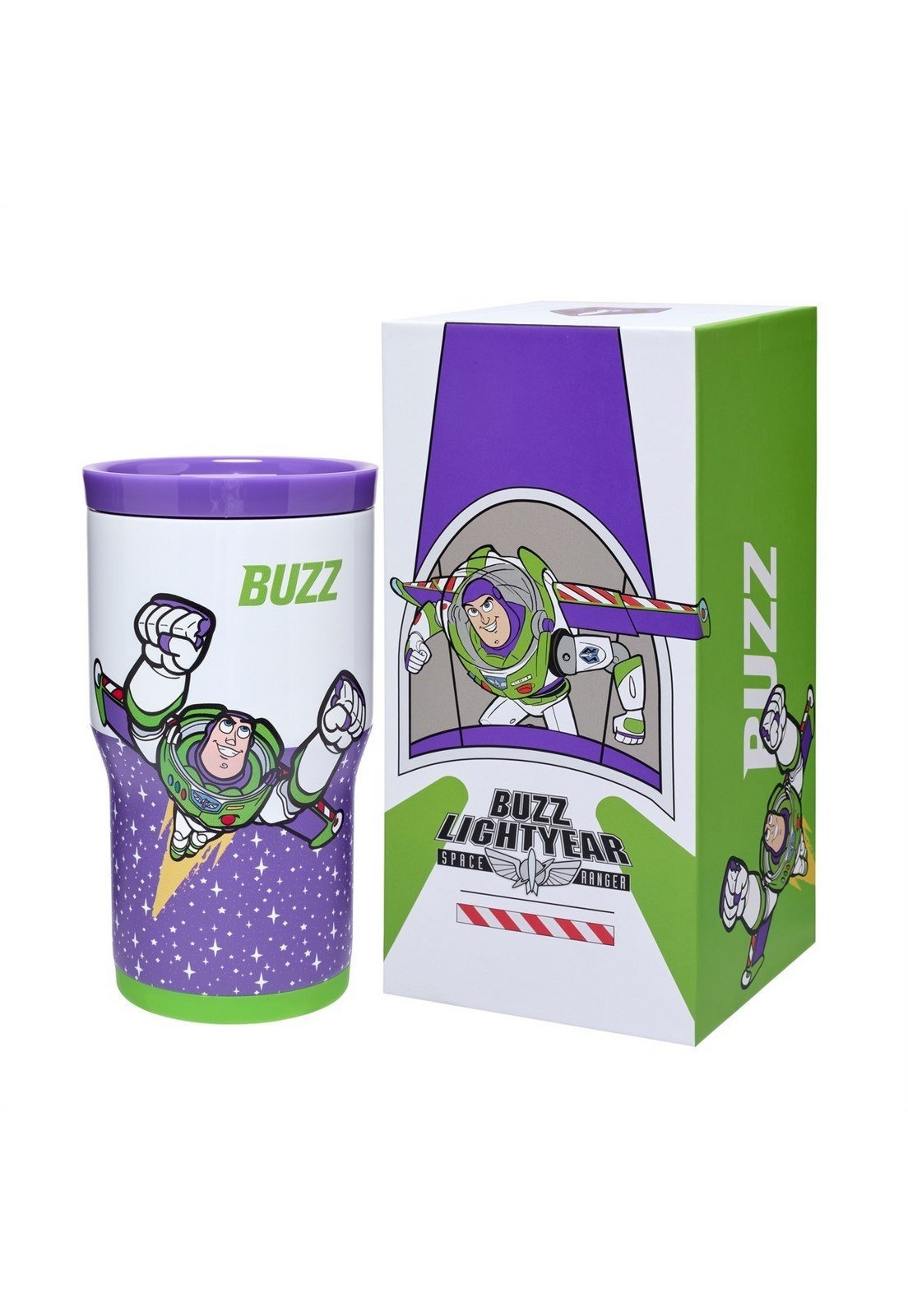 Infantil - Copo Térmico Buzz Lightyear Toy Story 532ML Inox Resistente com Canudo - Bebidas Quentes ou Frias Original Disney