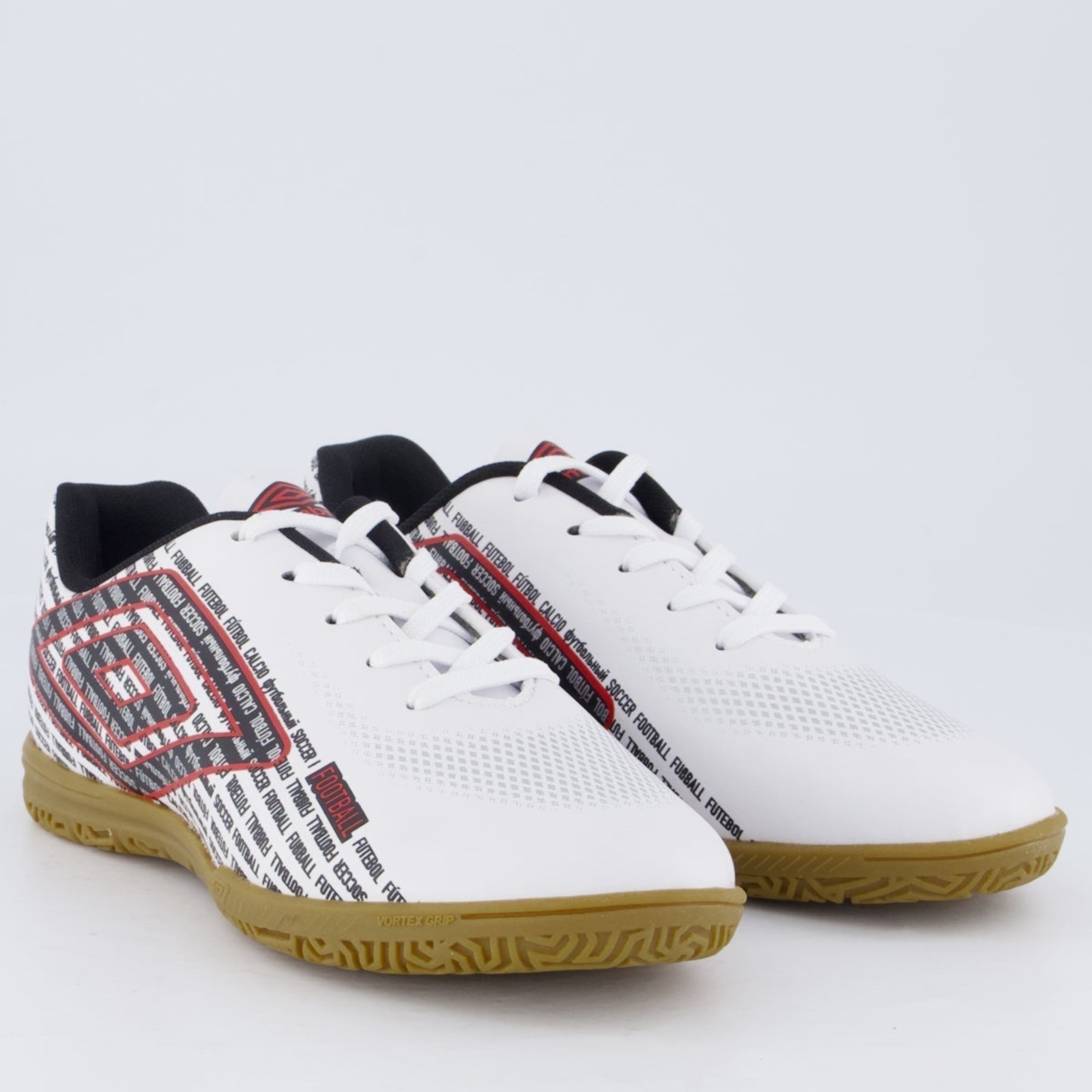 Vista 3 Chuteira Umbro Football Futsal Juvenil Branca branco Umbro branco