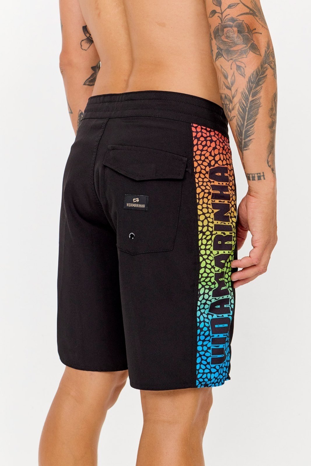 Vista 3 Boardshort Performance Vida Marinha Kai preto Vida Marinha preto